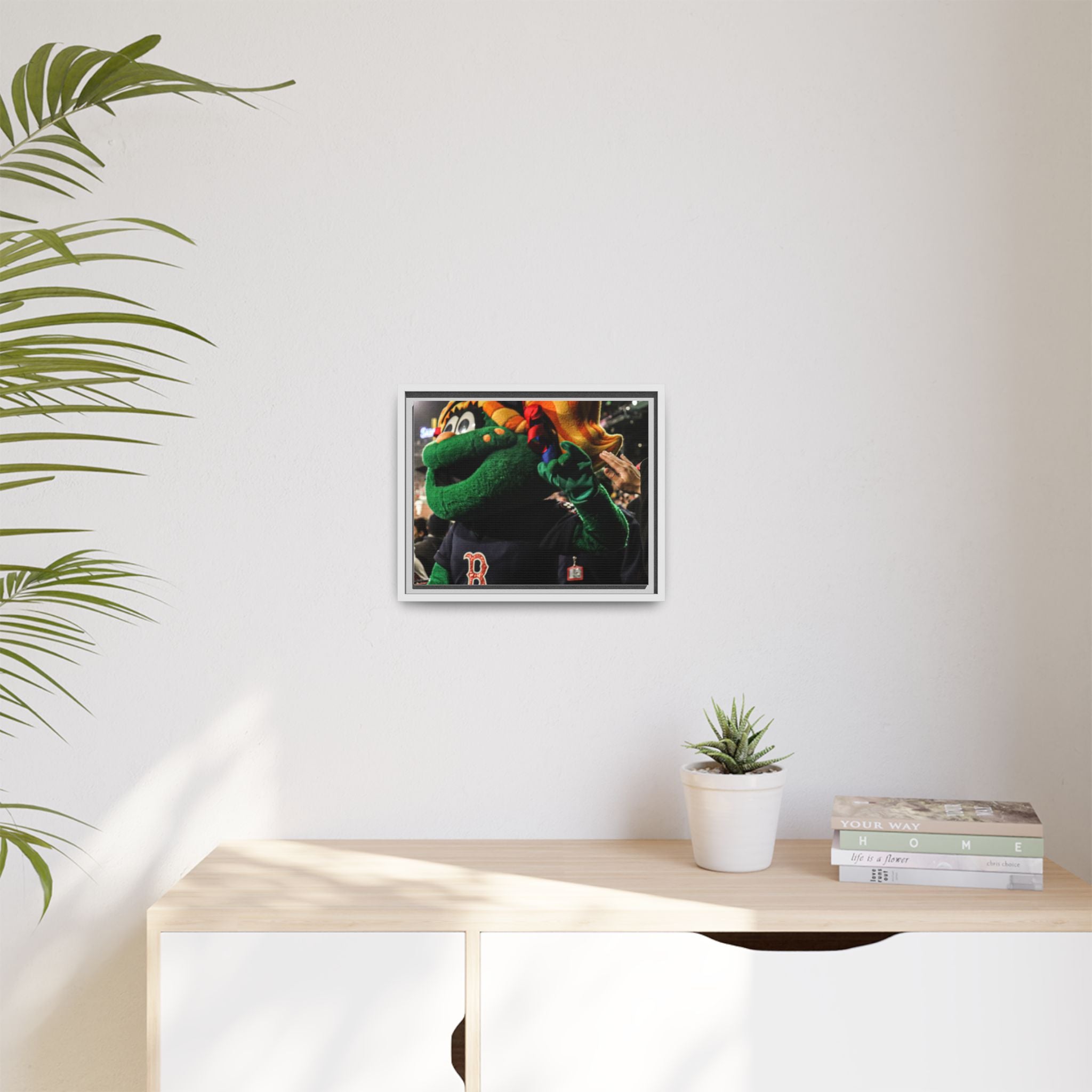 Tessie Boston Mascot Framed Matte Canvas Wall Art