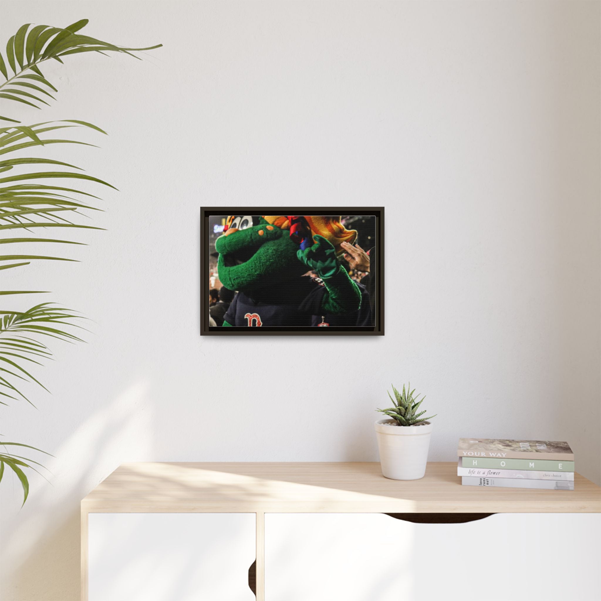Tessie Boston Mascot Framed Matte Canvas Wall Art