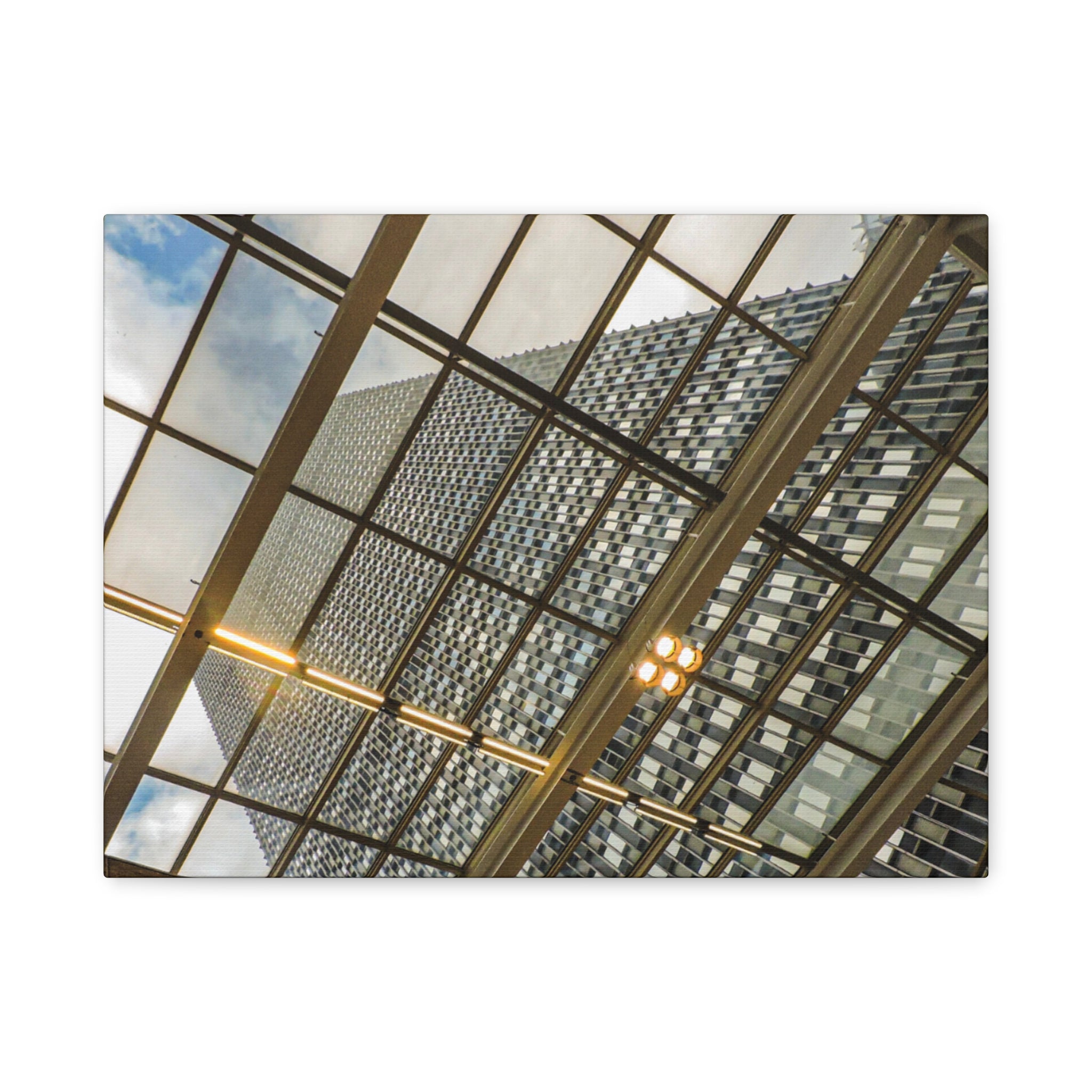 Modern Architecture Canvas Print | Glass Atrium & Skyscraper Wall Art | A‑G Originals