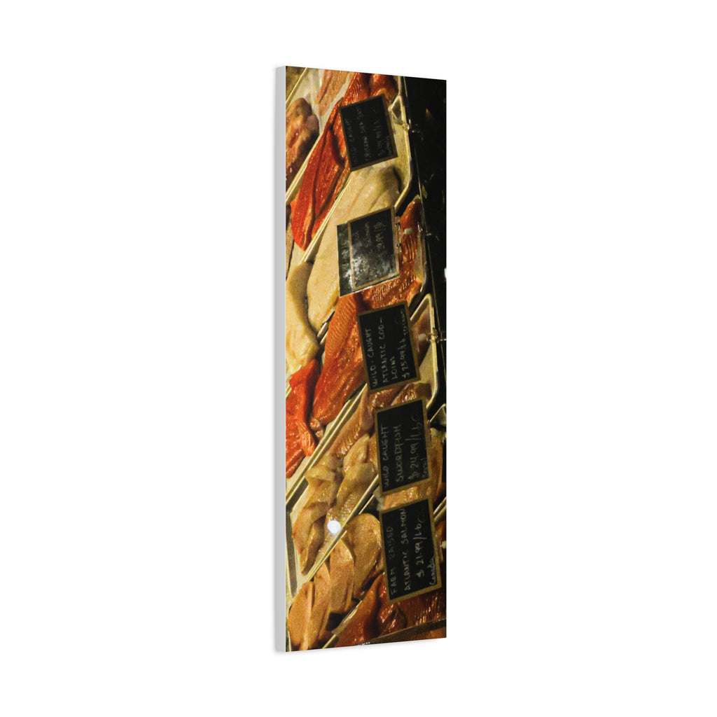 Seafood Market Canvas Art — Vertical Stretched Wall Fish Print