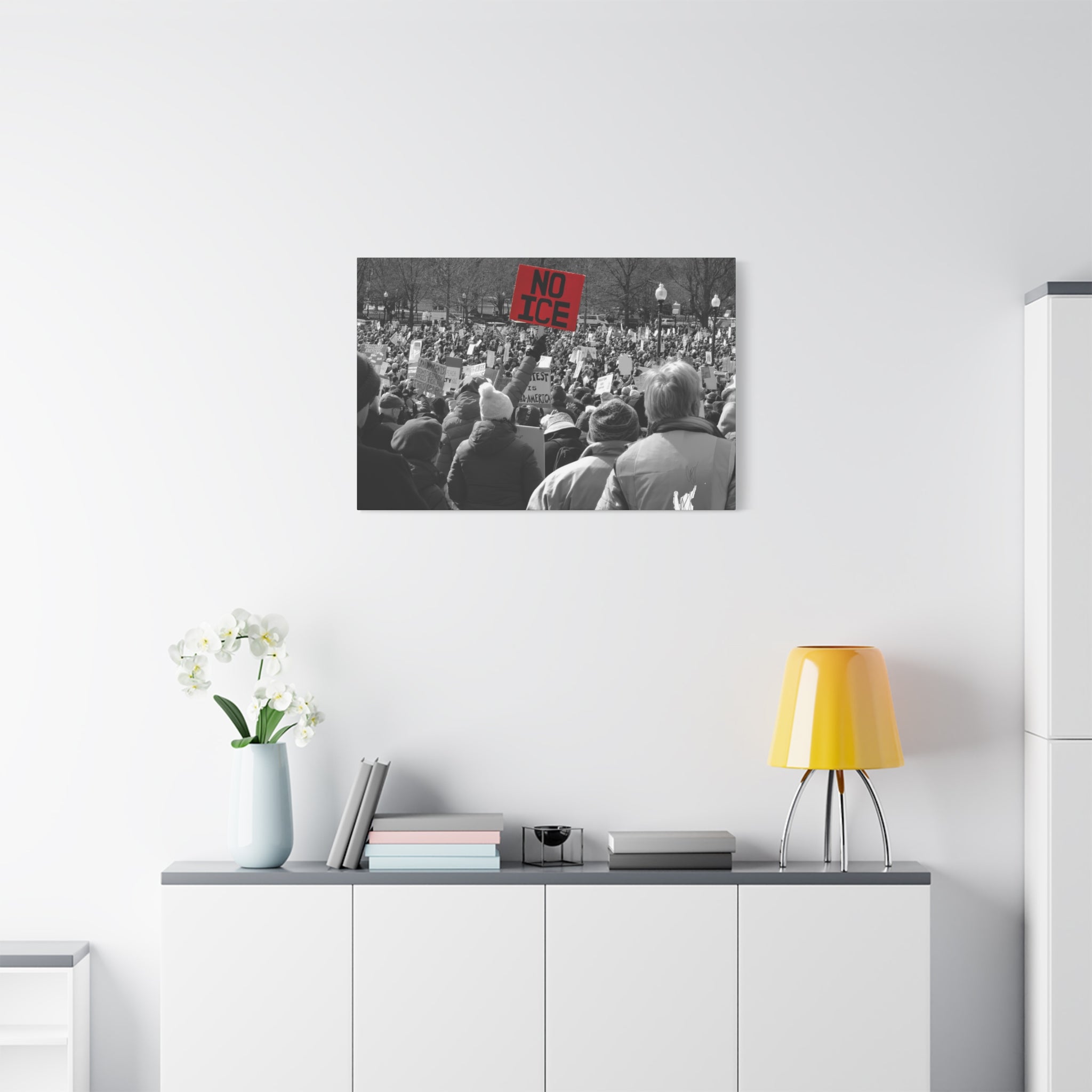 NO ICE in the Crowd — Documentary Matte Canvas