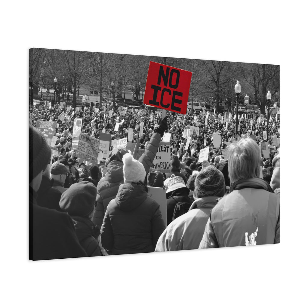 NO ICE in the Crowd — Documentary Matte Canvas