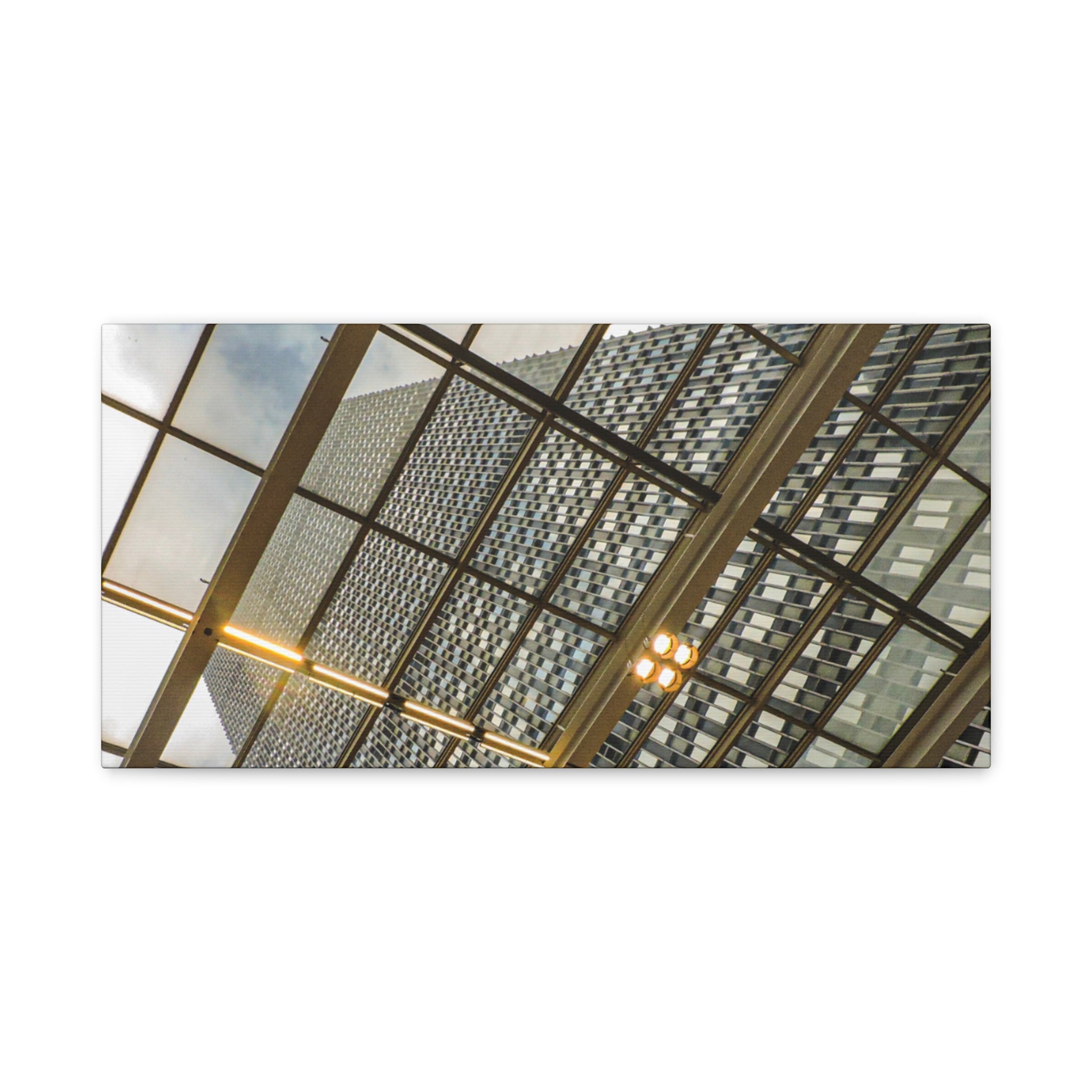 Modern Architecture Canvas Print | Glass Atrium & Skyscraper Wall Art | A‑G Originals