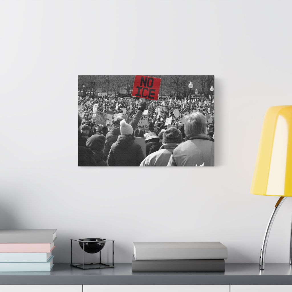 NO ICE in the Crowd — Documentary Matte Canvas