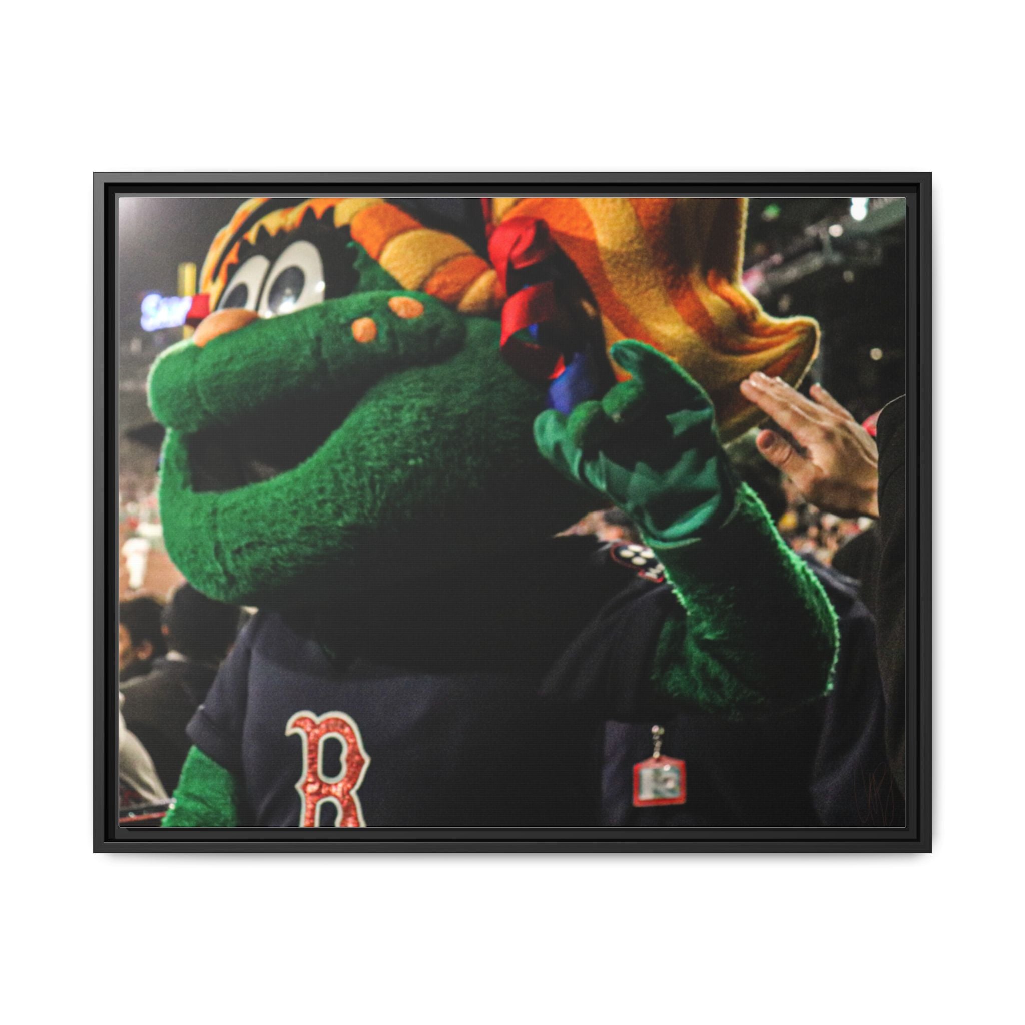 Tessie Boston Mascot Framed Matte Canvas Wall Art