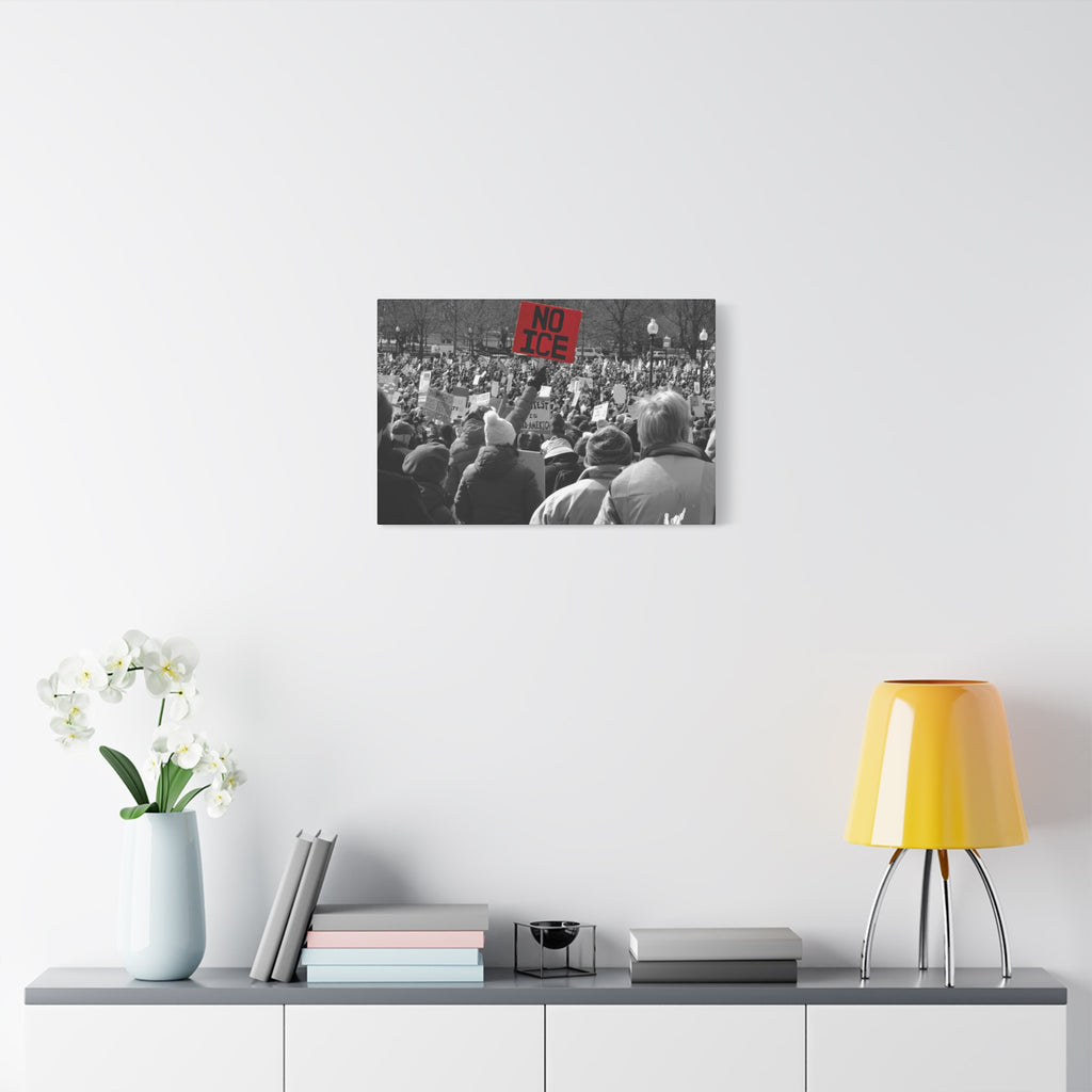 NO ICE in the Crowd — Documentary Matte Canvas
