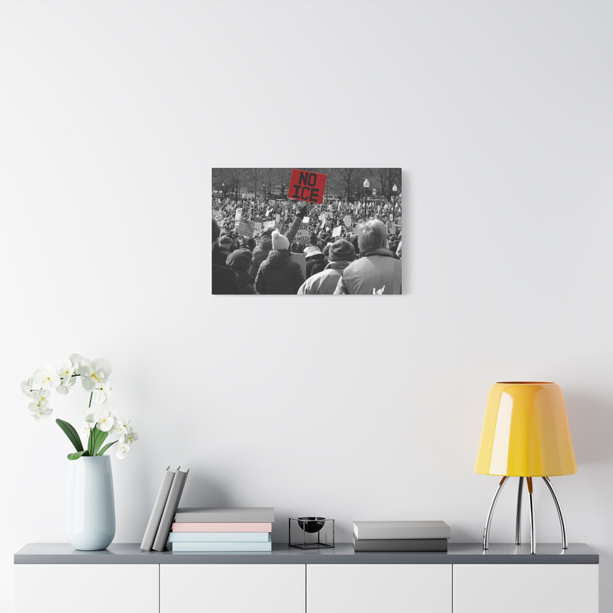NO ICE in the Crowd — Documentary Matte Canvas