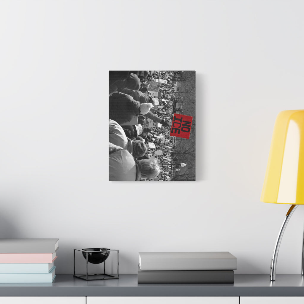 NO ICE Rising Above the Crowd — Matte Humanitarian Canvas