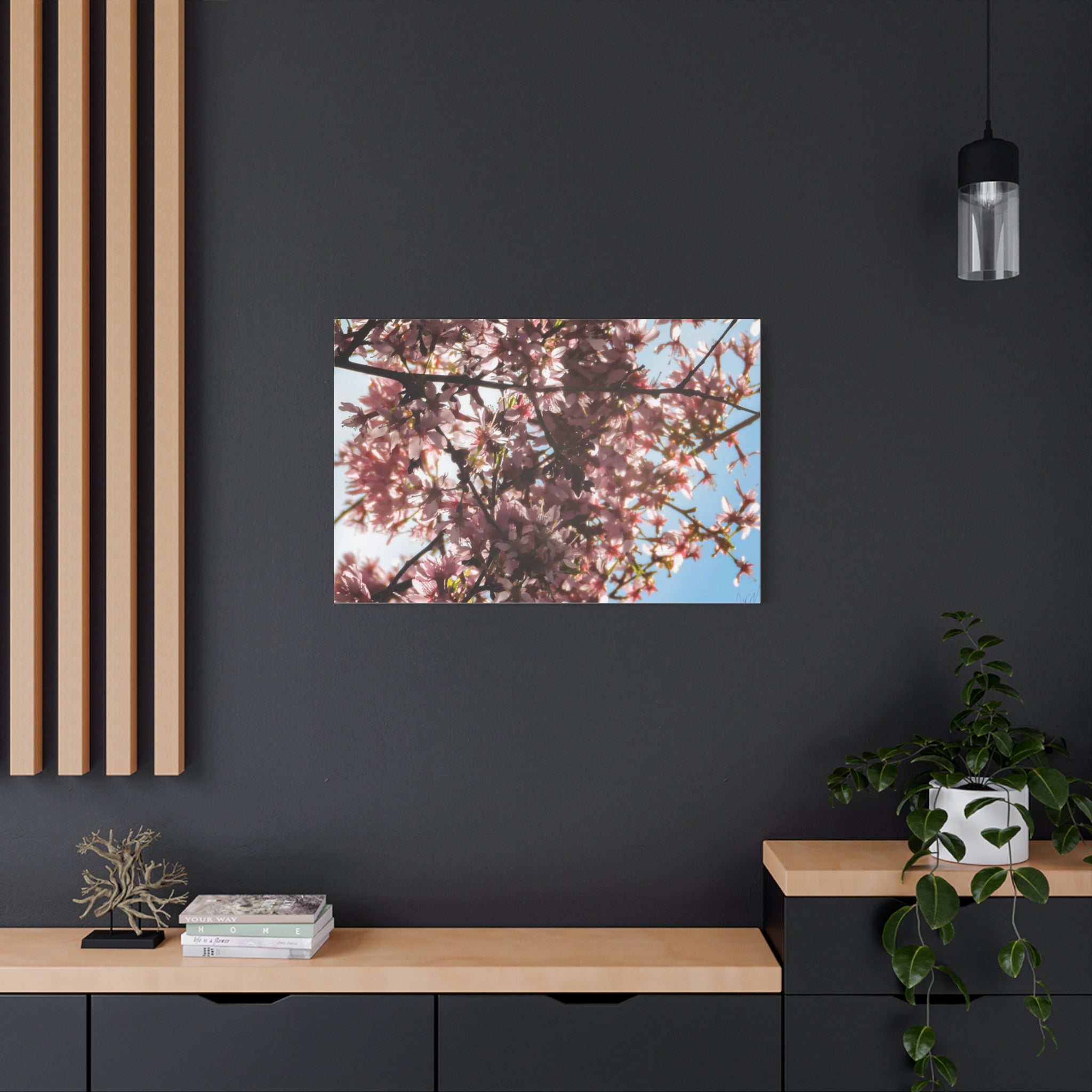 Blossoming Cherry Branches Matte Canvas Print — Spring Floral Wall Art, Stretched 1.25"