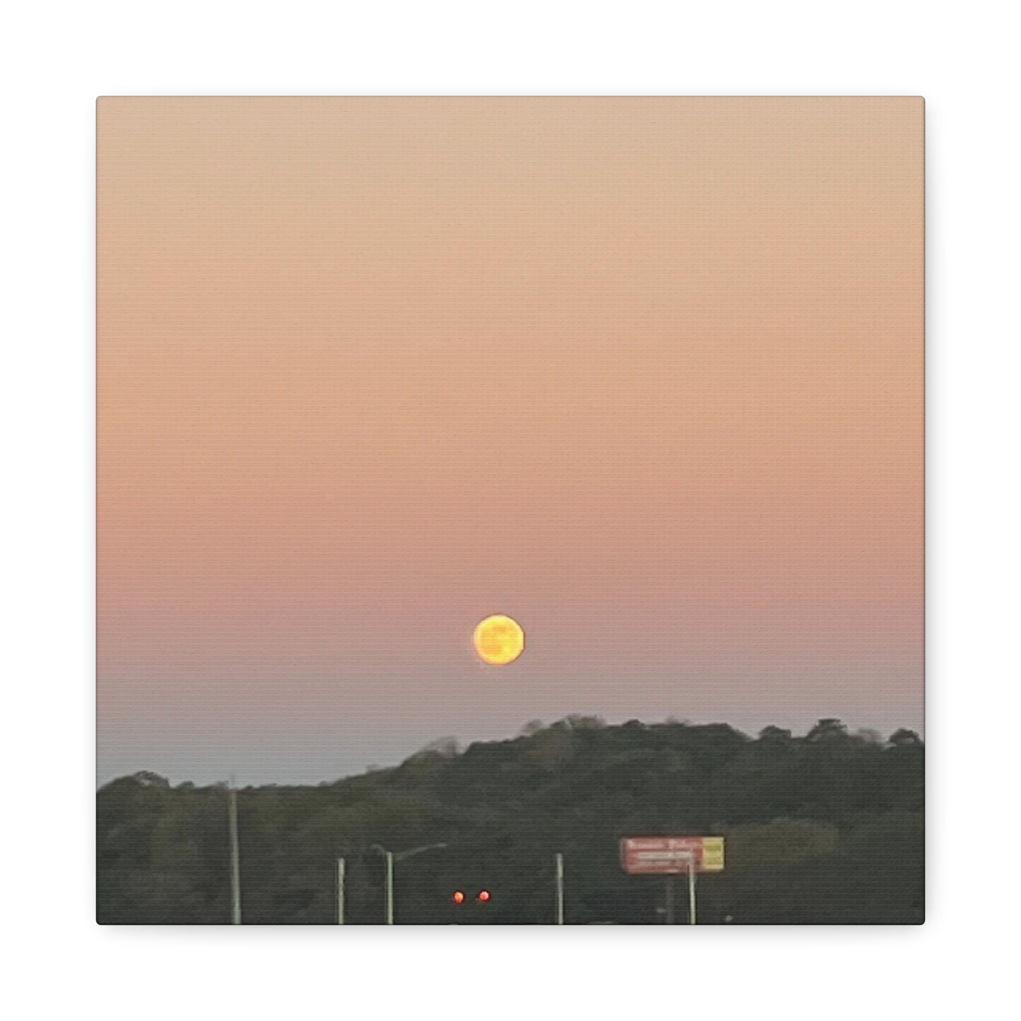 Moonrise Sunset Canvas Print | Pastel Sky Landscape Wall Art | A‑G Originals Photography