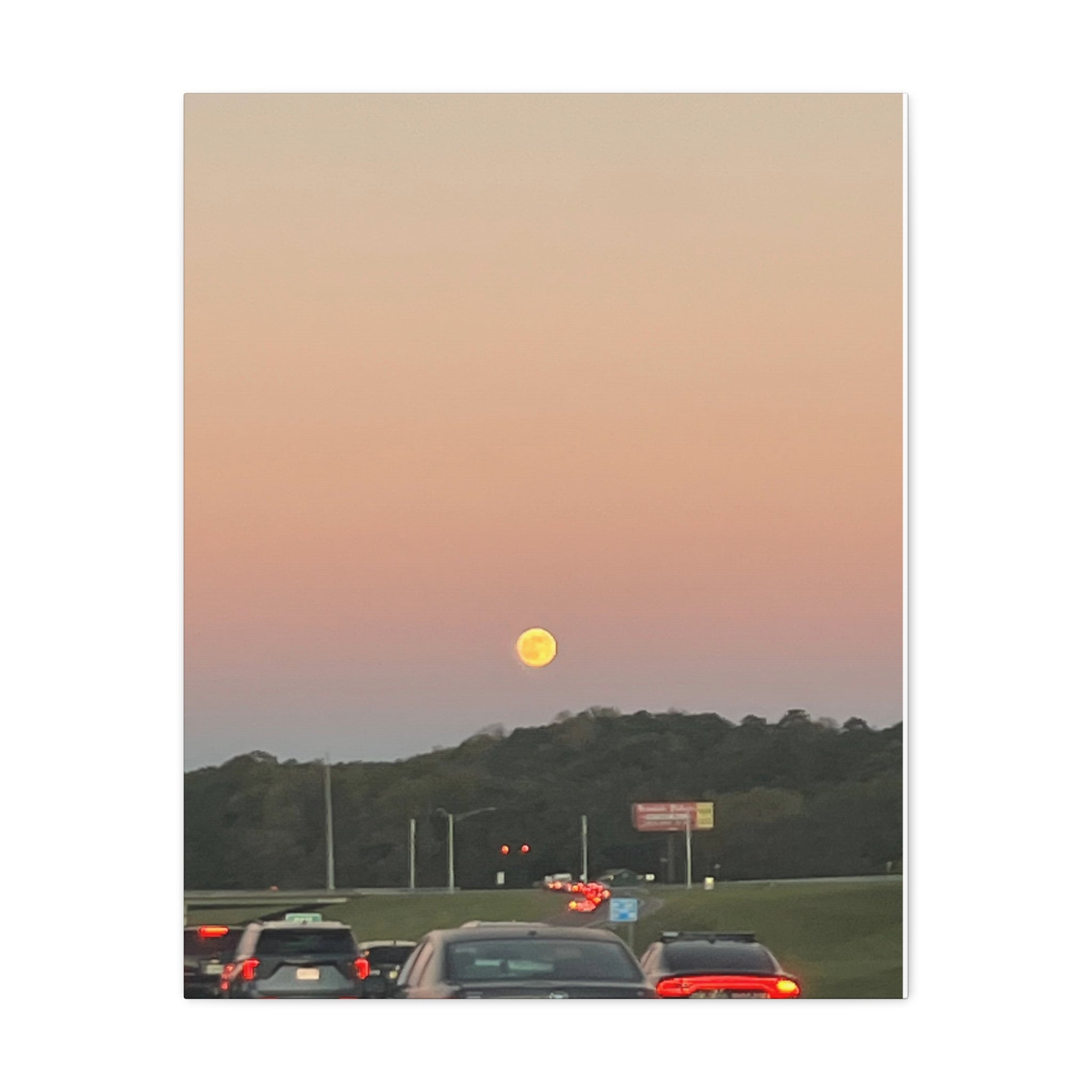 Moonrise Sunset Canvas Print | Pastel Sky Landscape Wall Art | A‑G Originals Photography