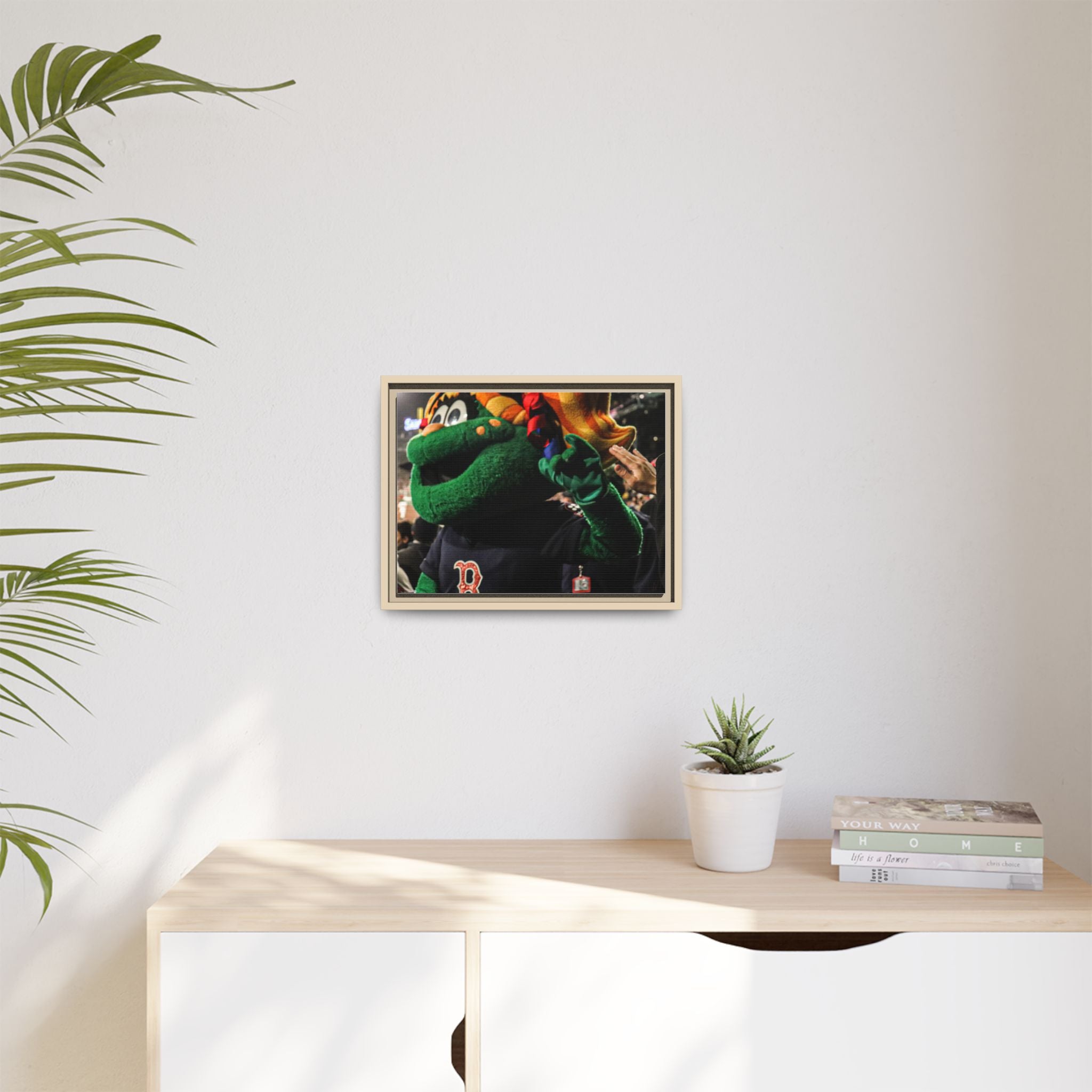 Tessie Boston Mascot Framed Matte Canvas Wall Art