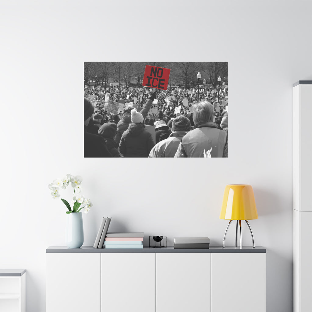 NO ICE in the Crowd — Documentary Matte Canvas