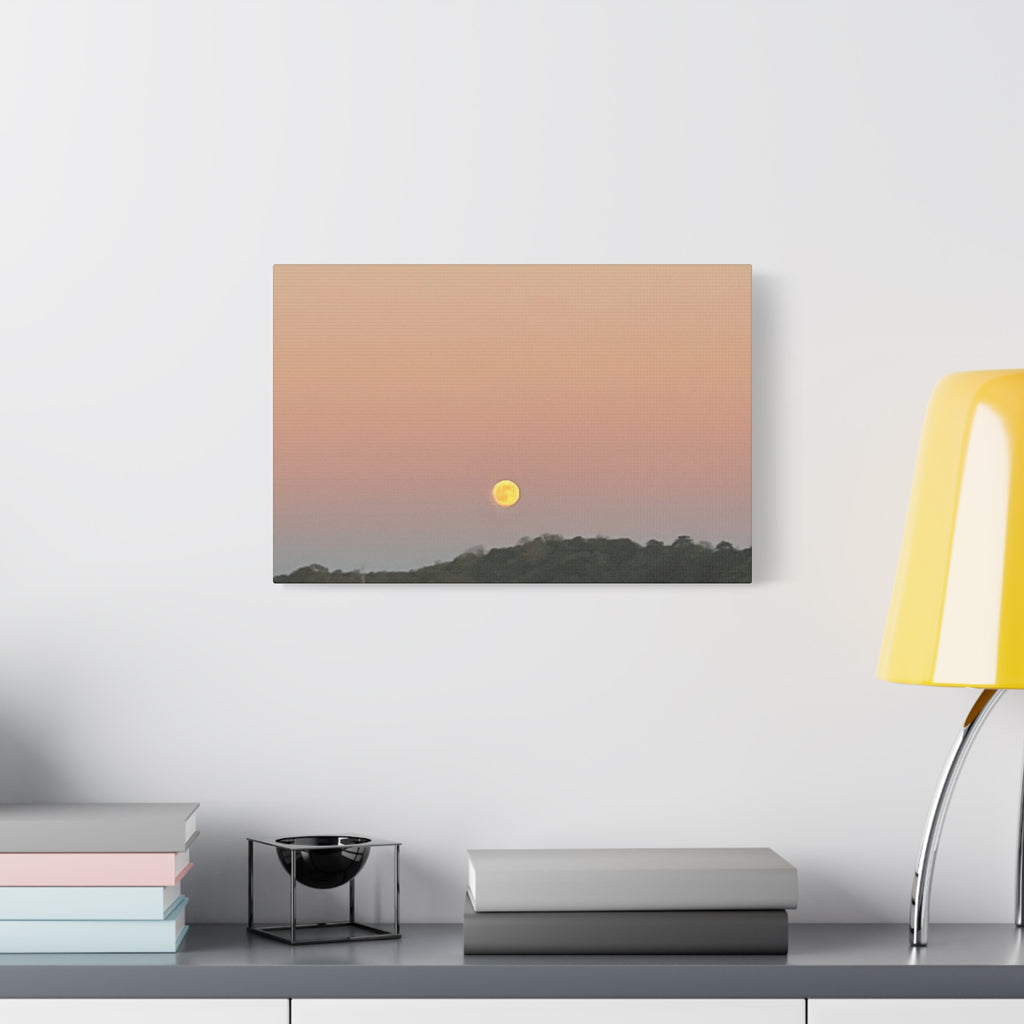 Moonrise Sunset Canvas Print — Pastel Sky Landscape Wall Art