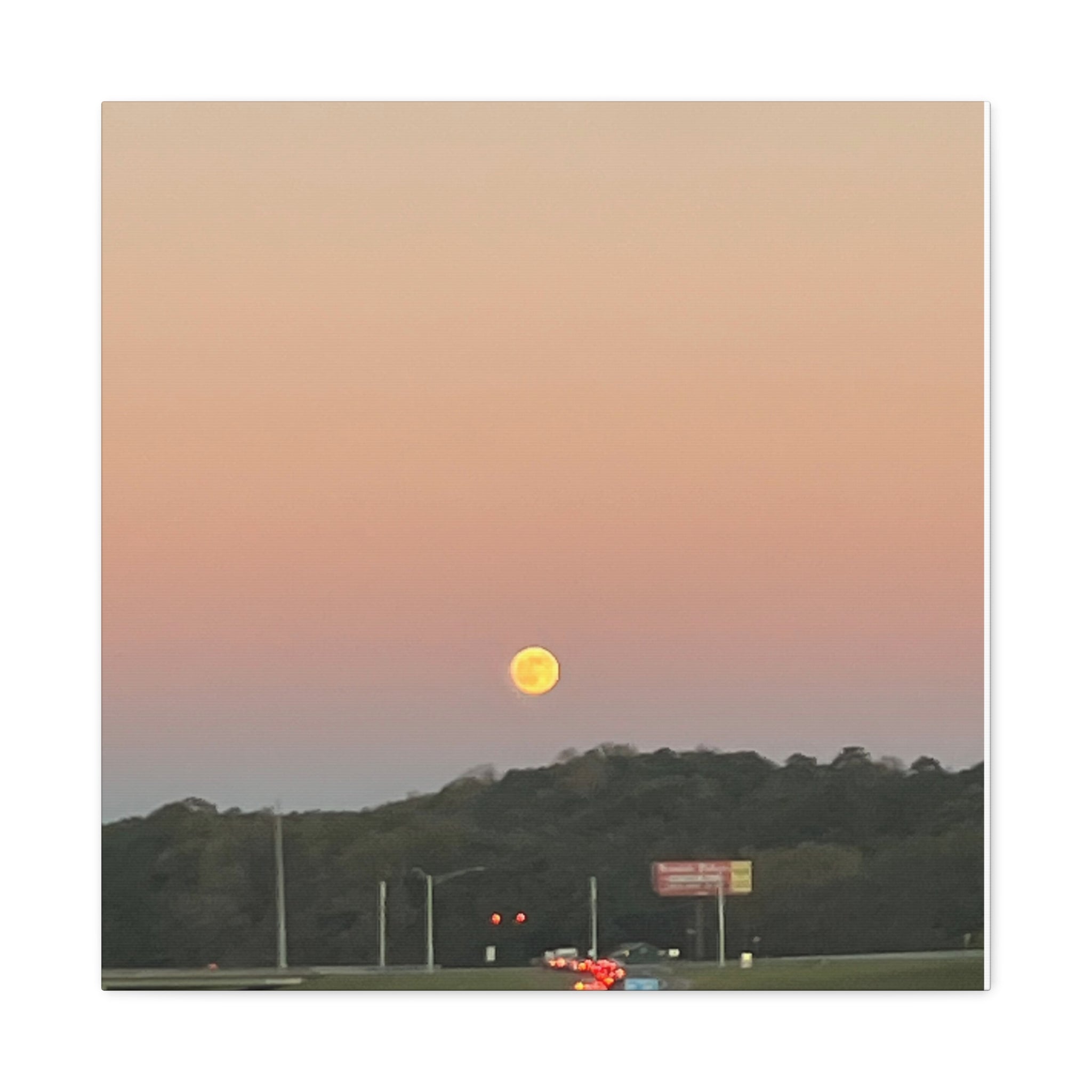 Moonrise Sunset Canvas Print | Pastel Sky Landscape Wall Art | A‑G Originals Photography
