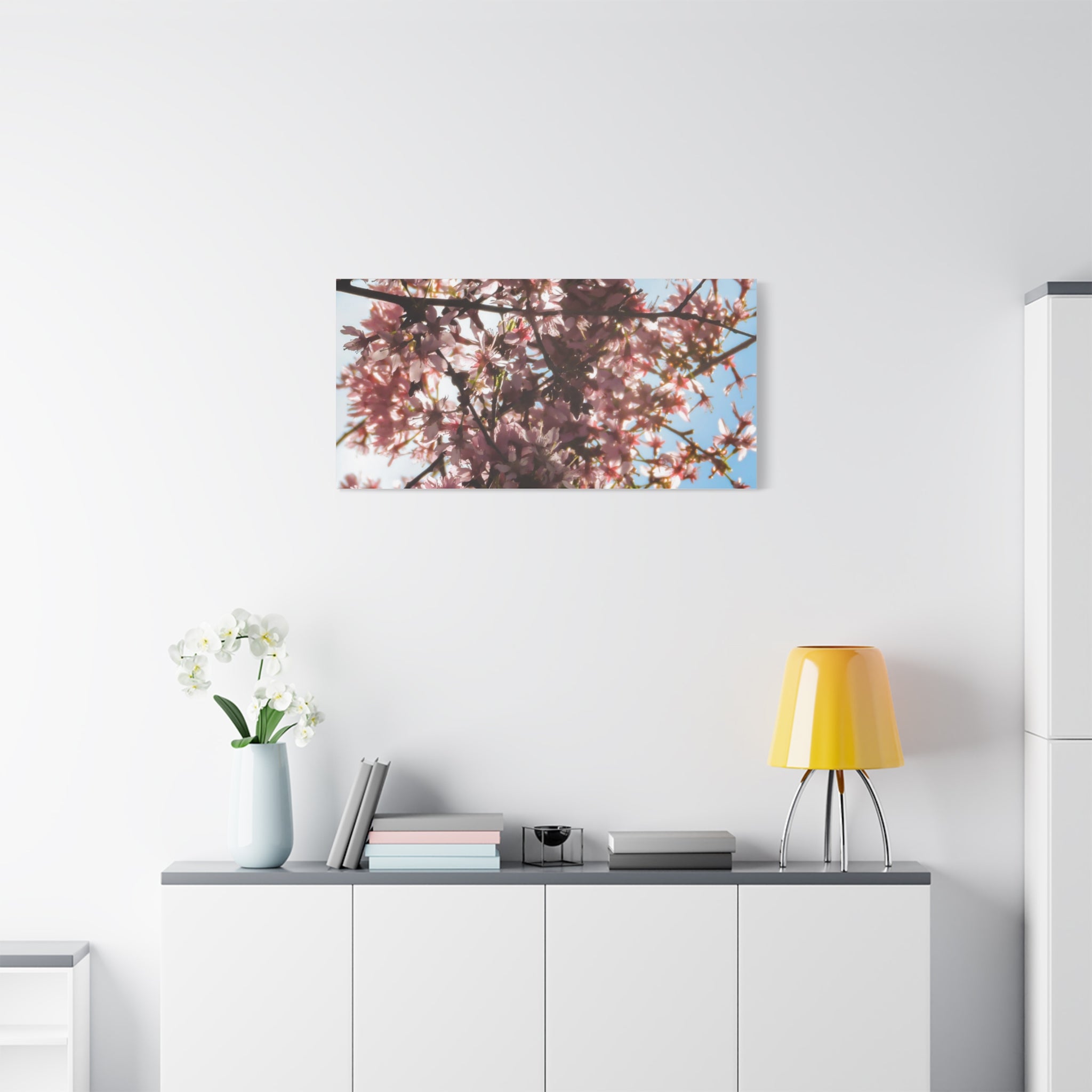 Blossoming Cherry Branches Matte Canvas Print — Spring Floral Wall Art, Stretched 1.25"
