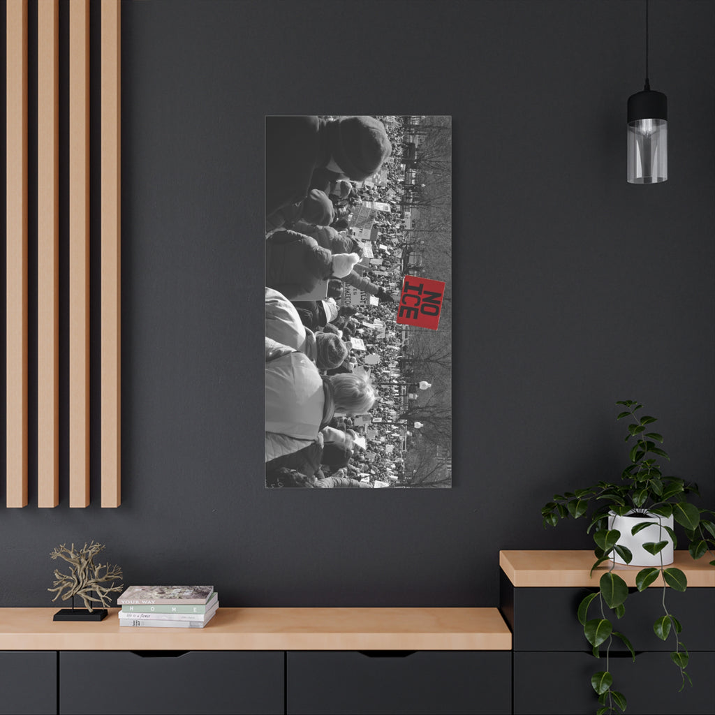 NO ICE Rising Above the Crowd — Matte Humanitarian Canvas