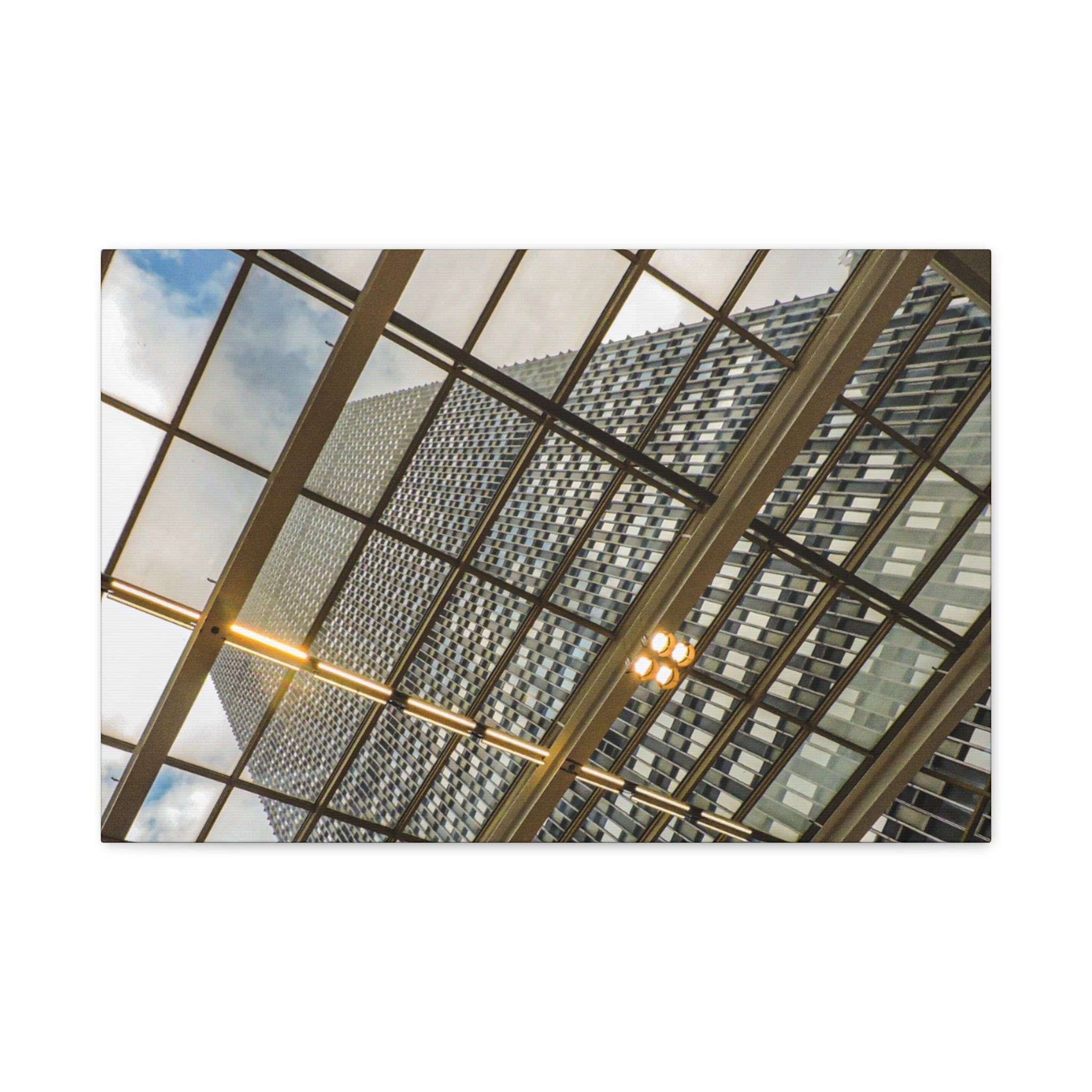 Modern Architecture Canvas Print | Glass Atrium & Skyscraper Wall Art | A‑G Originals