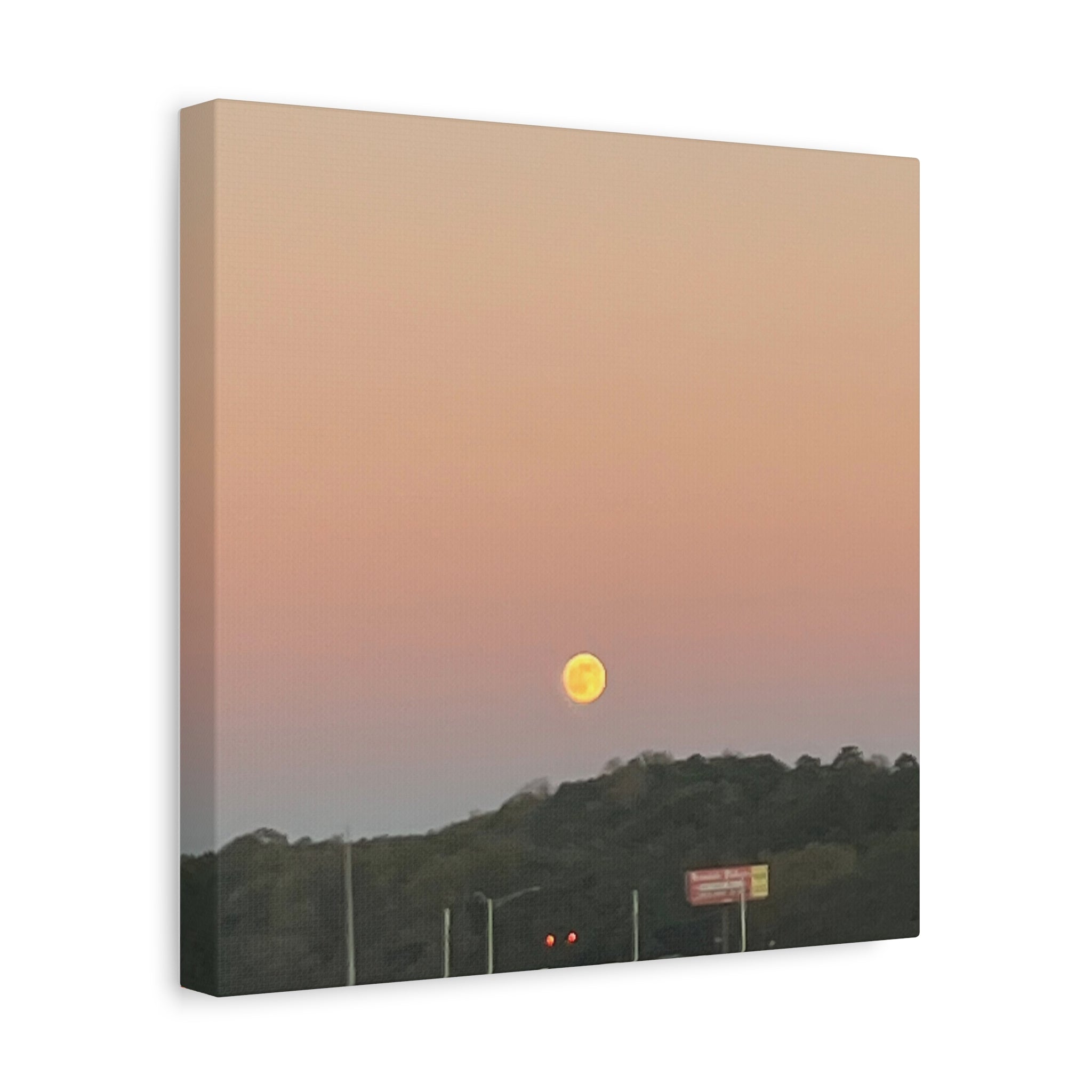 Moonrise Sunset Canvas Print — Pastel Sky Landscape Wall Art