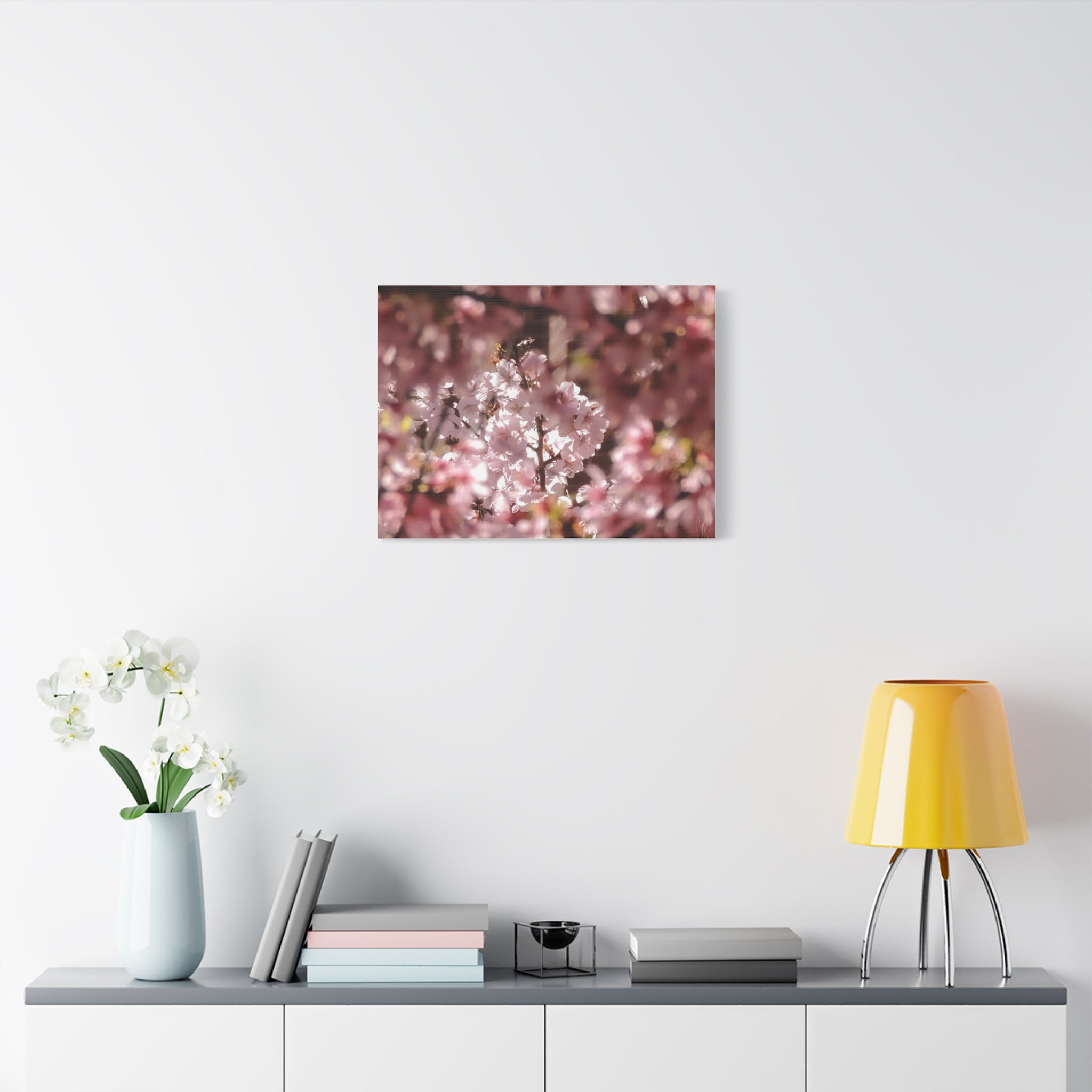 Blush Cherry Blossom Matte Canvas Print — Spring Floral Wall Art (Stretched 1.25")