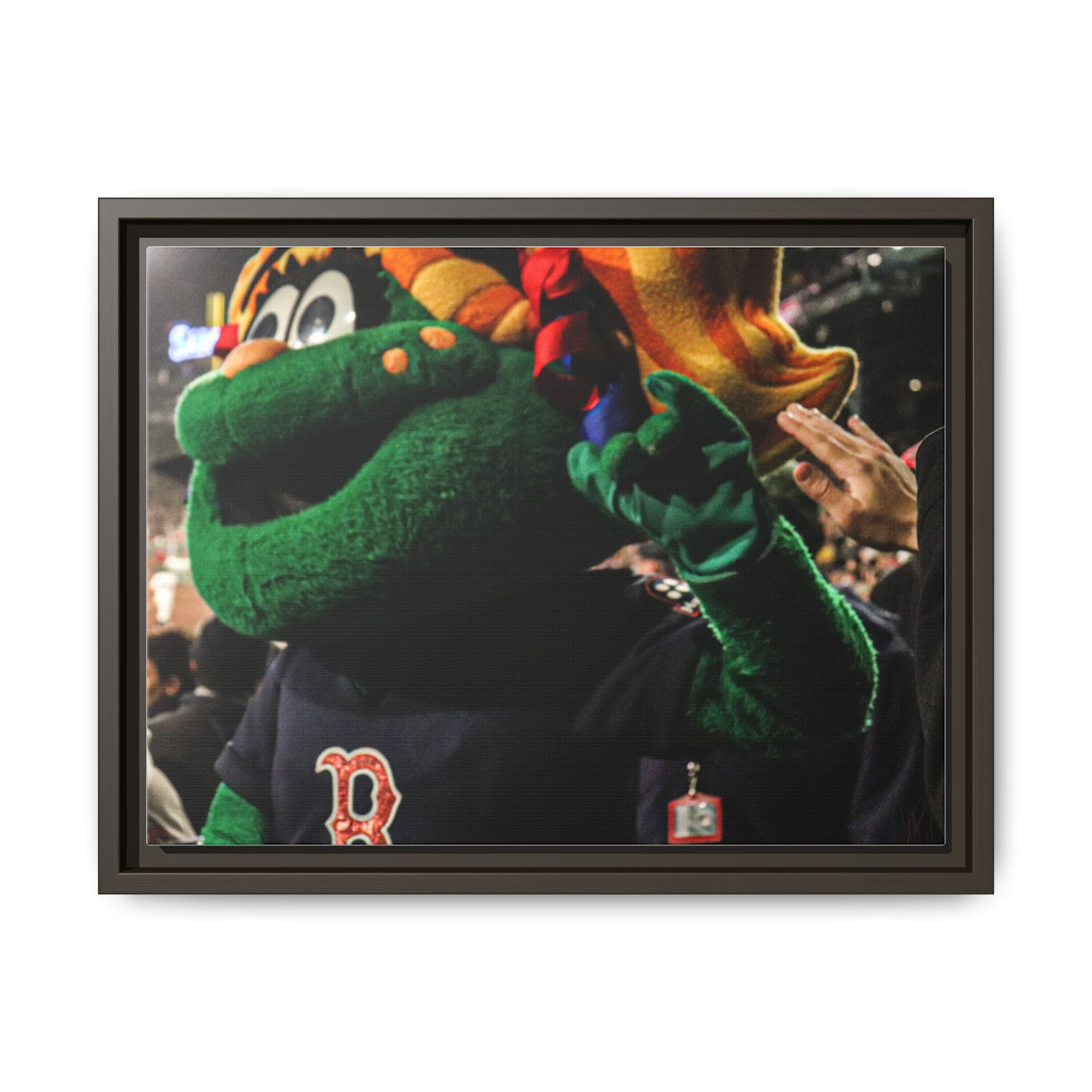 Tessie Boston Mascot Framed Matte Canvas Wall Art