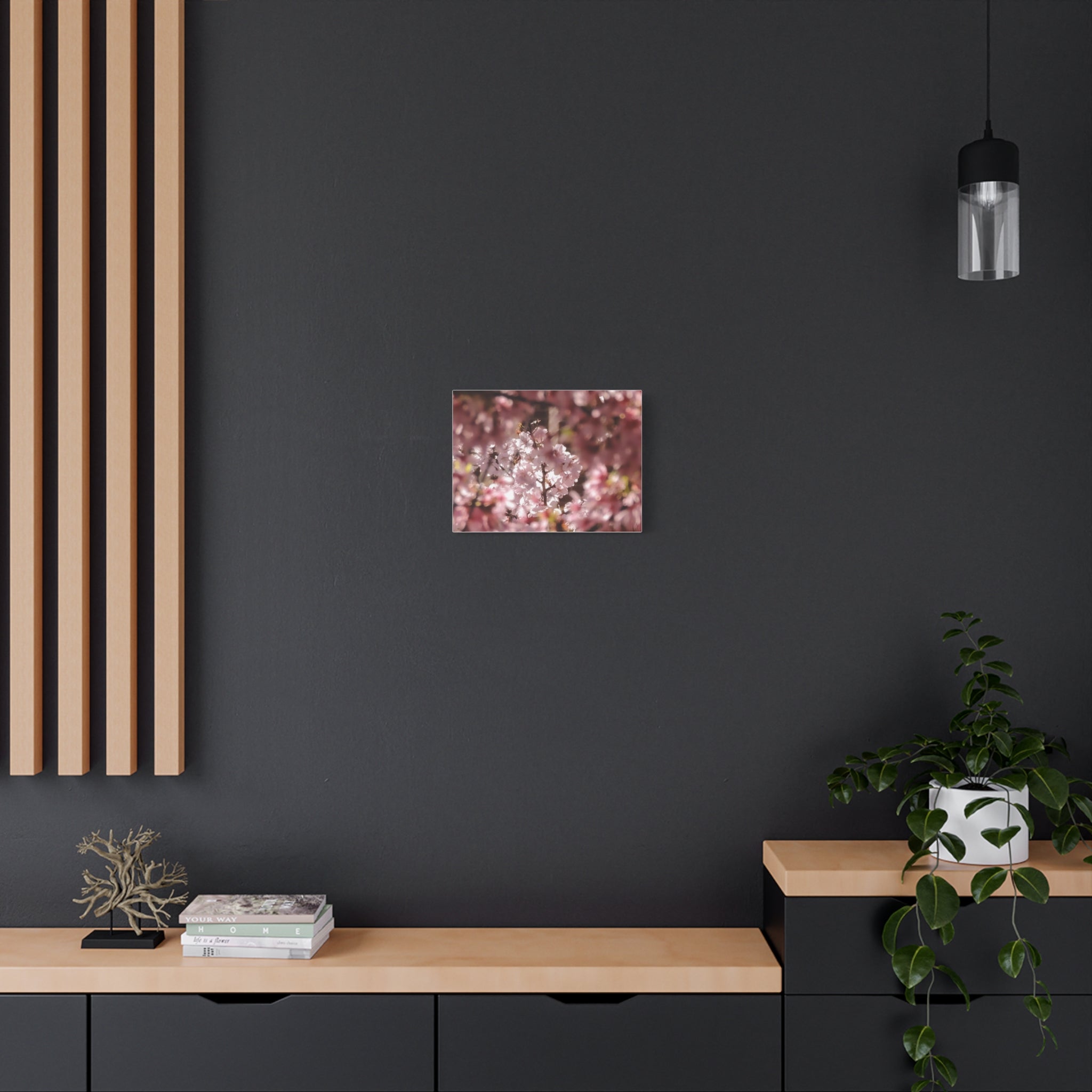 Blush Cherry Blossom Matte Canvas Print — Spring Floral Wall Art (Stretched 1.25")