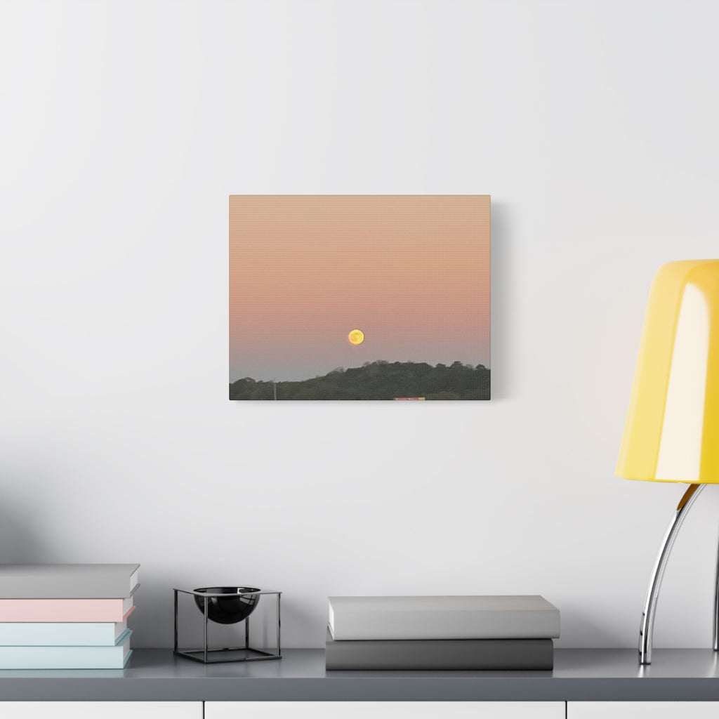 Moonrise Sunset Canvas Print — Pastel Sky Landscape Wall Art