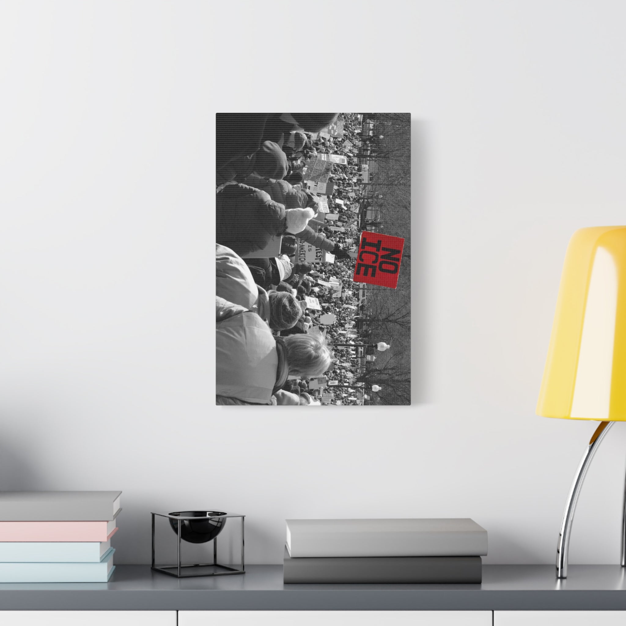 NO ICE Rising Above the Crowd — Matte Humanitarian Canvas