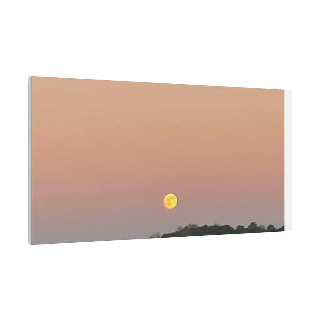 Moonrise Sunset Canvas Print — Pastel Sky Landscape Wall Art