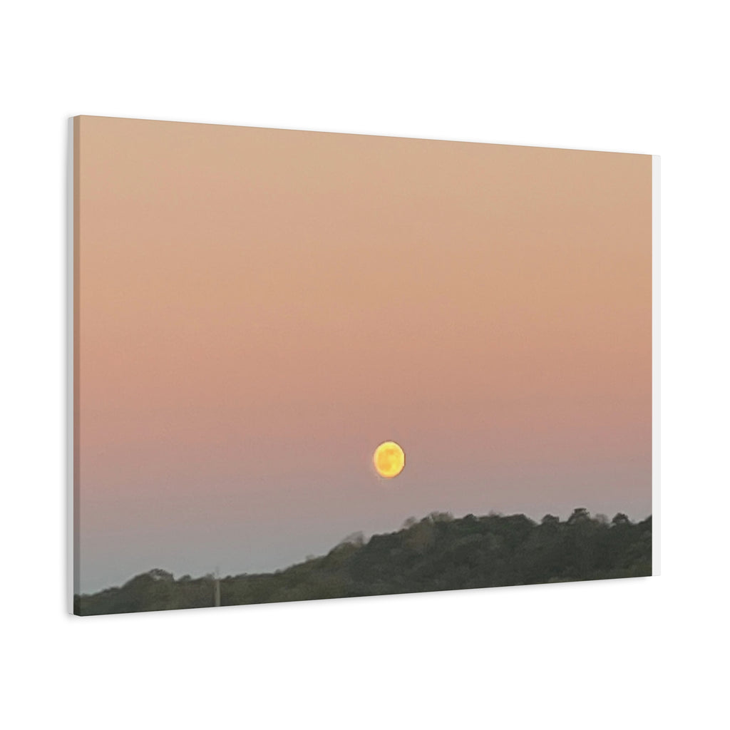 Moonrise Sunset Canvas Print — Pastel Sky Landscape Wall Art