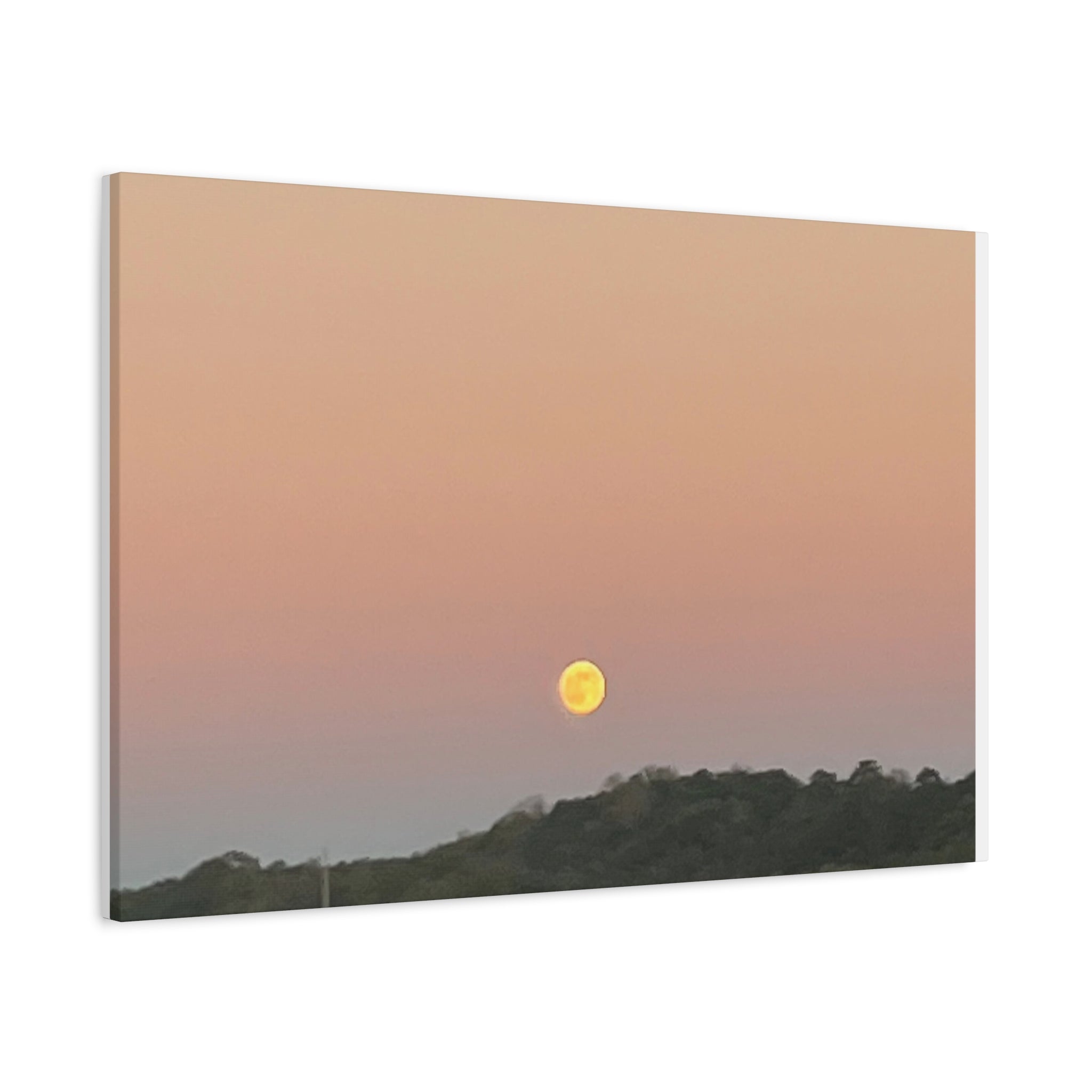 Moonrise Sunset Canvas Print — Pastel Sky Landscape Wall Art