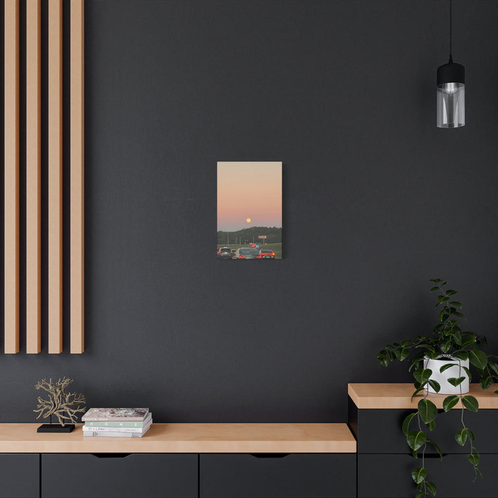 Moonrise Sunset Canvas Print — Pastel Sky Landscape Wall Art