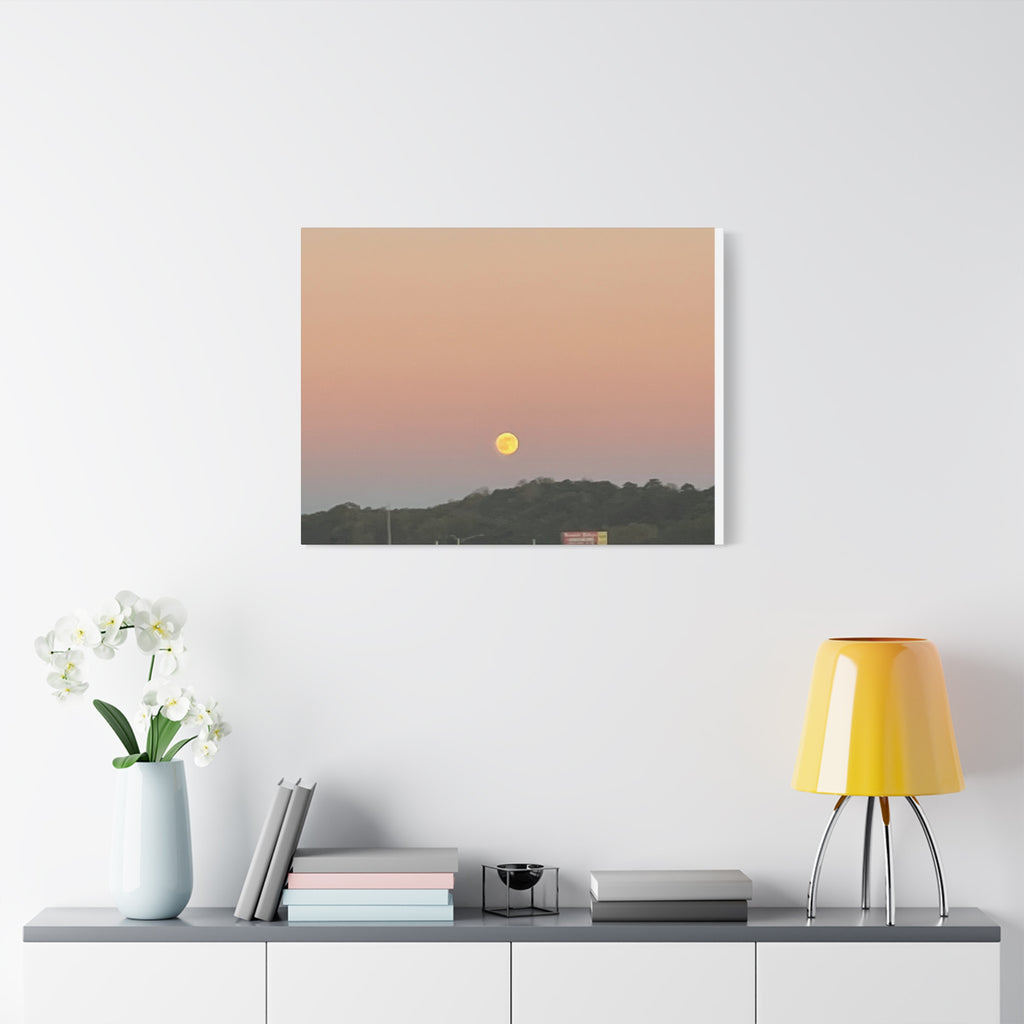 Moonrise Sunset Canvas Print — Pastel Sky Landscape Wall Art