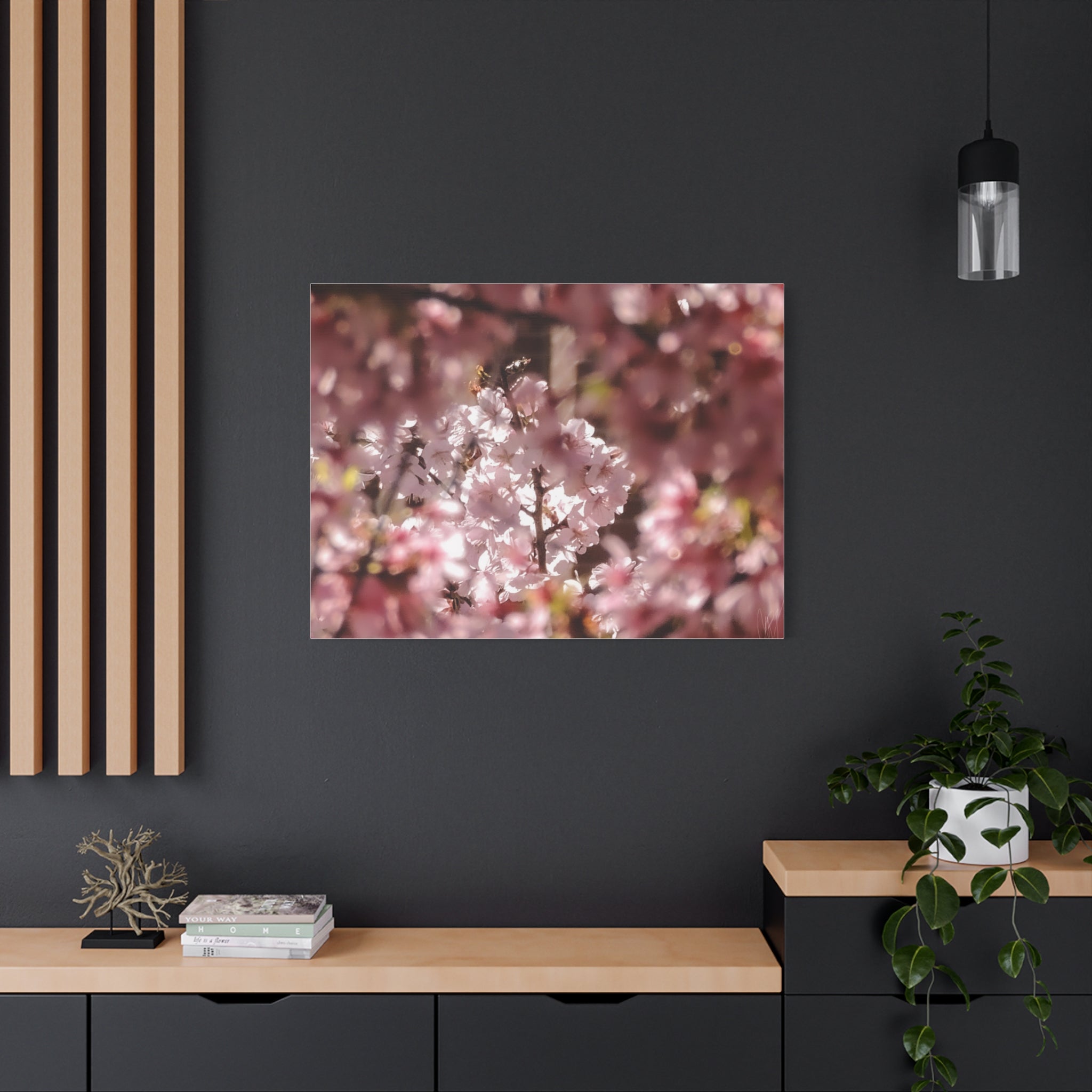 Blush Cherry Blossom Matte Canvas Print — Spring Floral Wall Art (Stretched 1.25")