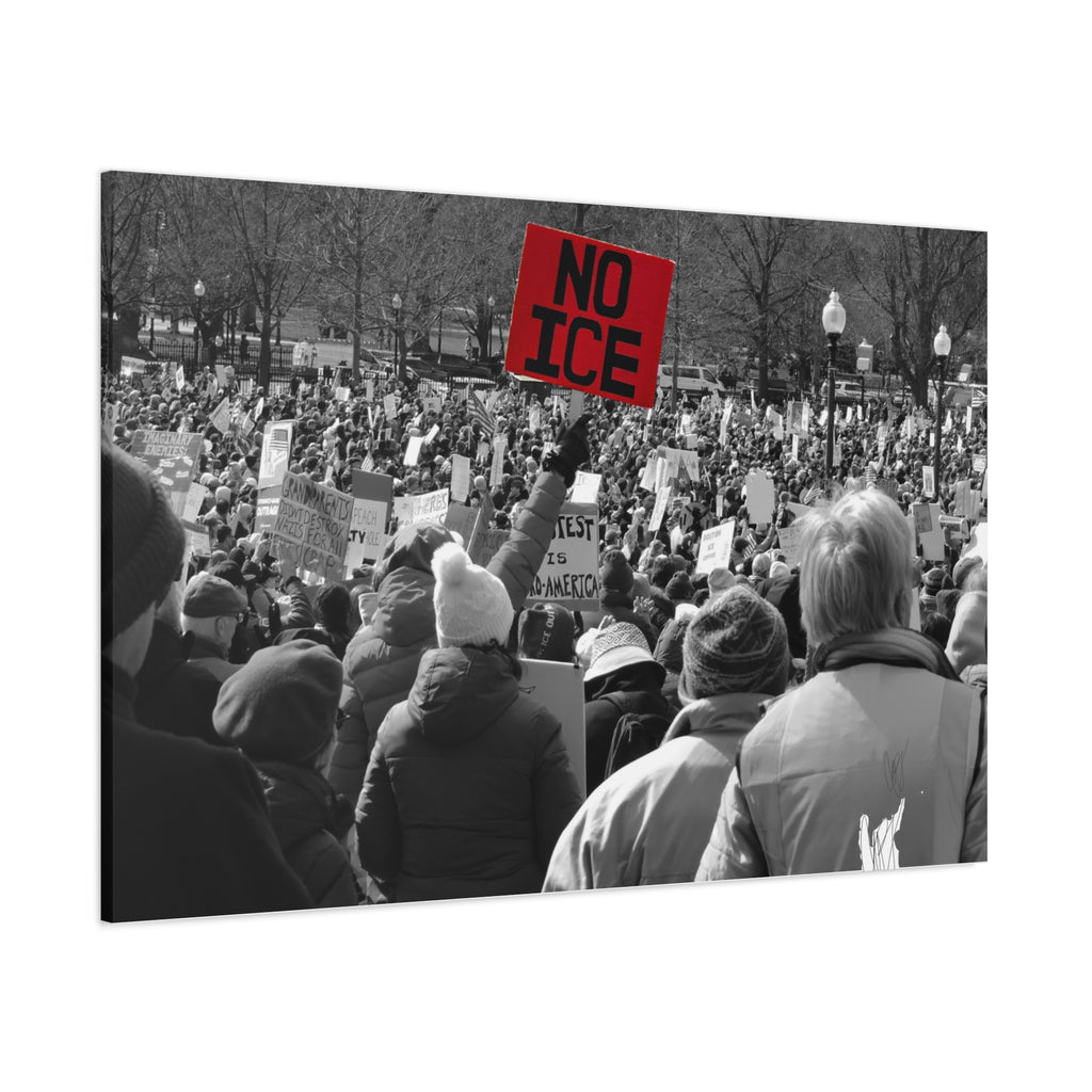 NO ICE in the Crowd — Documentary Matte Canvas