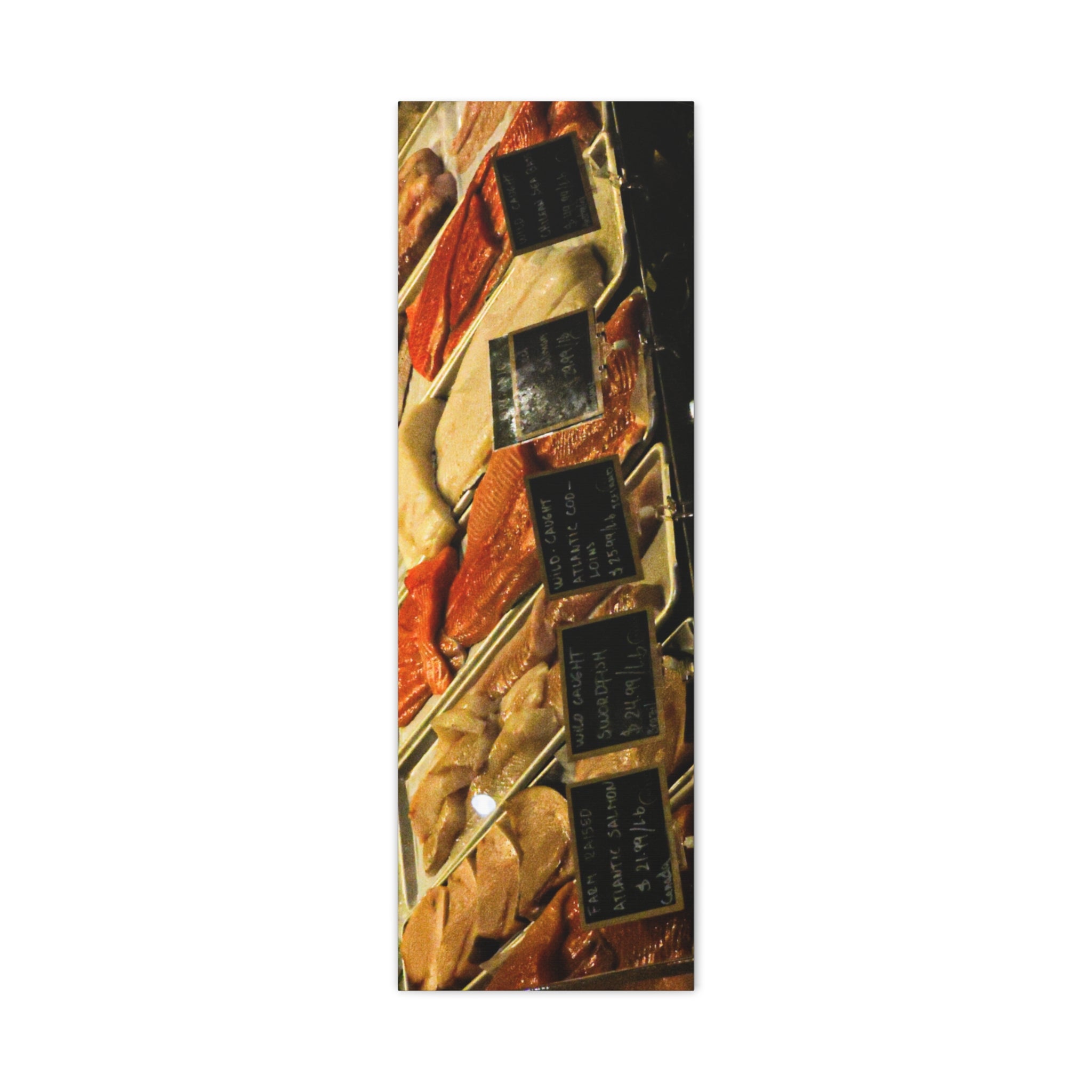 Seafood Market Canvas Art — Vertical Stretched Wall Fish Print