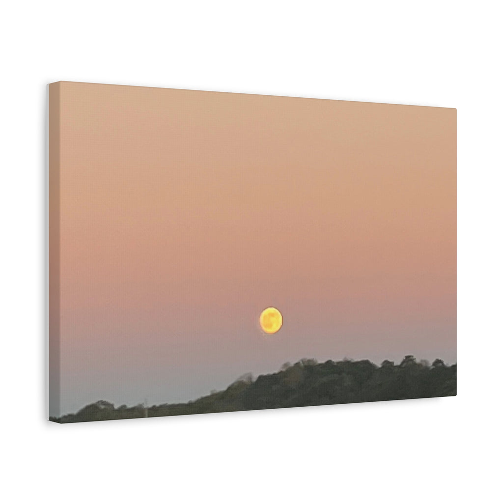 Moonrise Sunset Canvas Print — Pastel Sky Landscape Wall Art