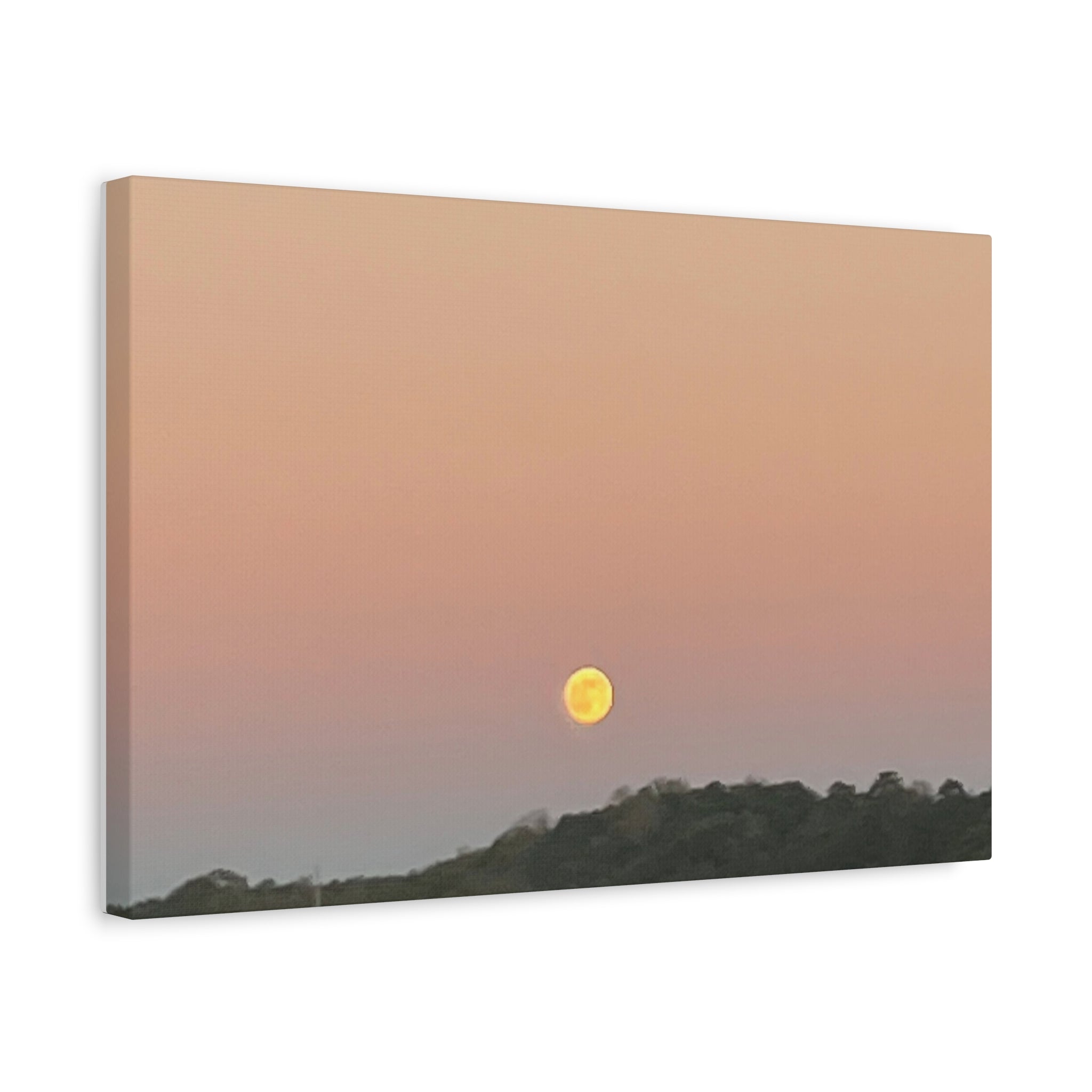 Moonrise Sunset Canvas Print — Pastel Sky Landscape Wall Art