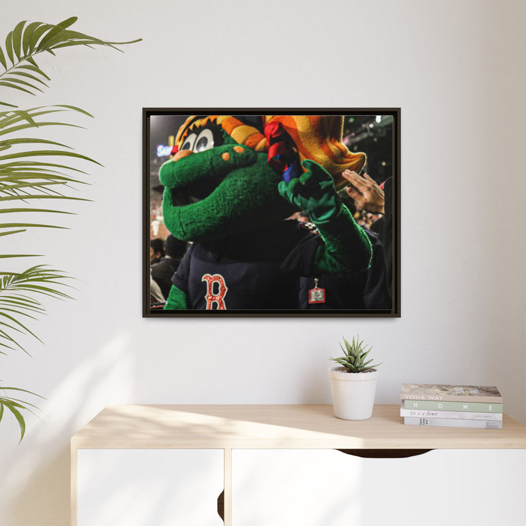 Tessie Boston Mascot Framed Matte Canvas Wall Art