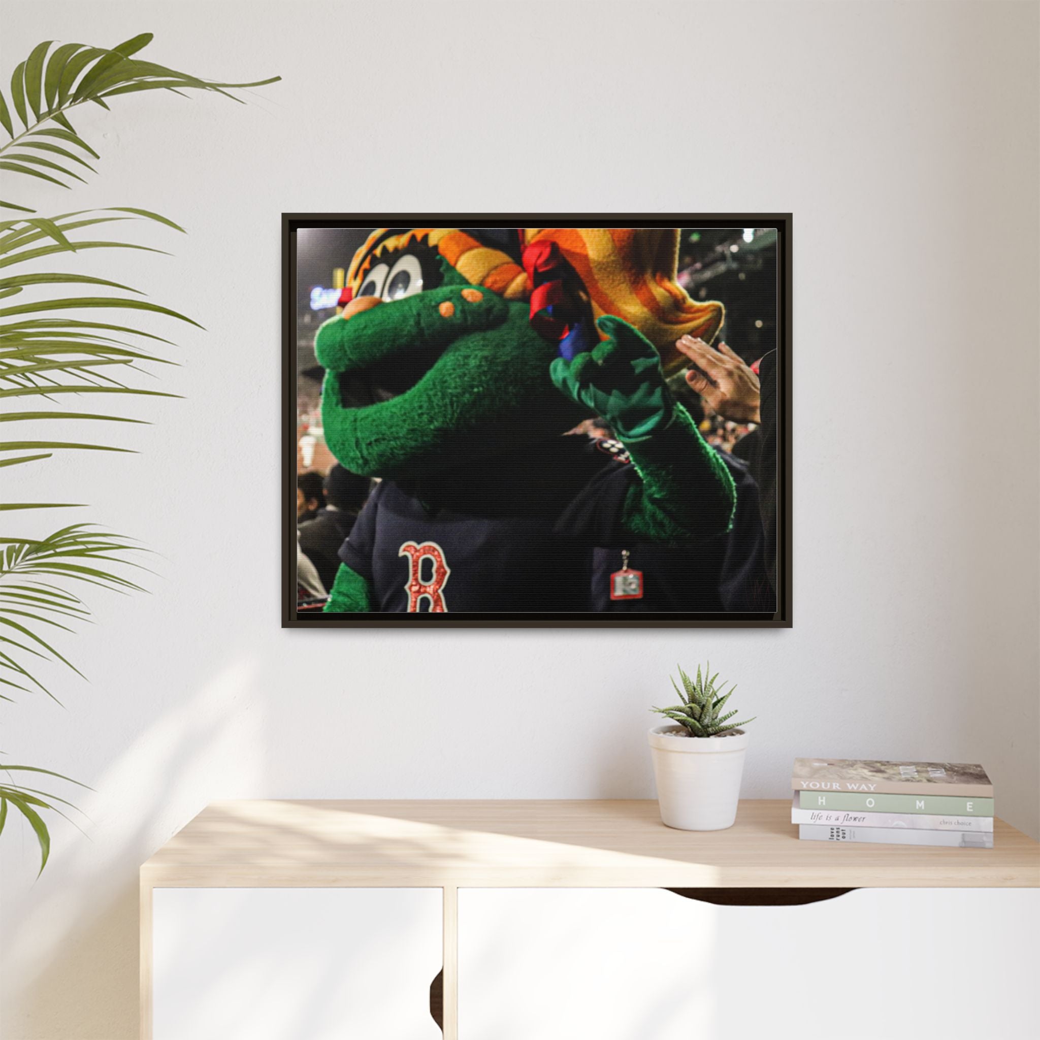 Tessie Boston Mascot Framed Matte Canvas Wall Art