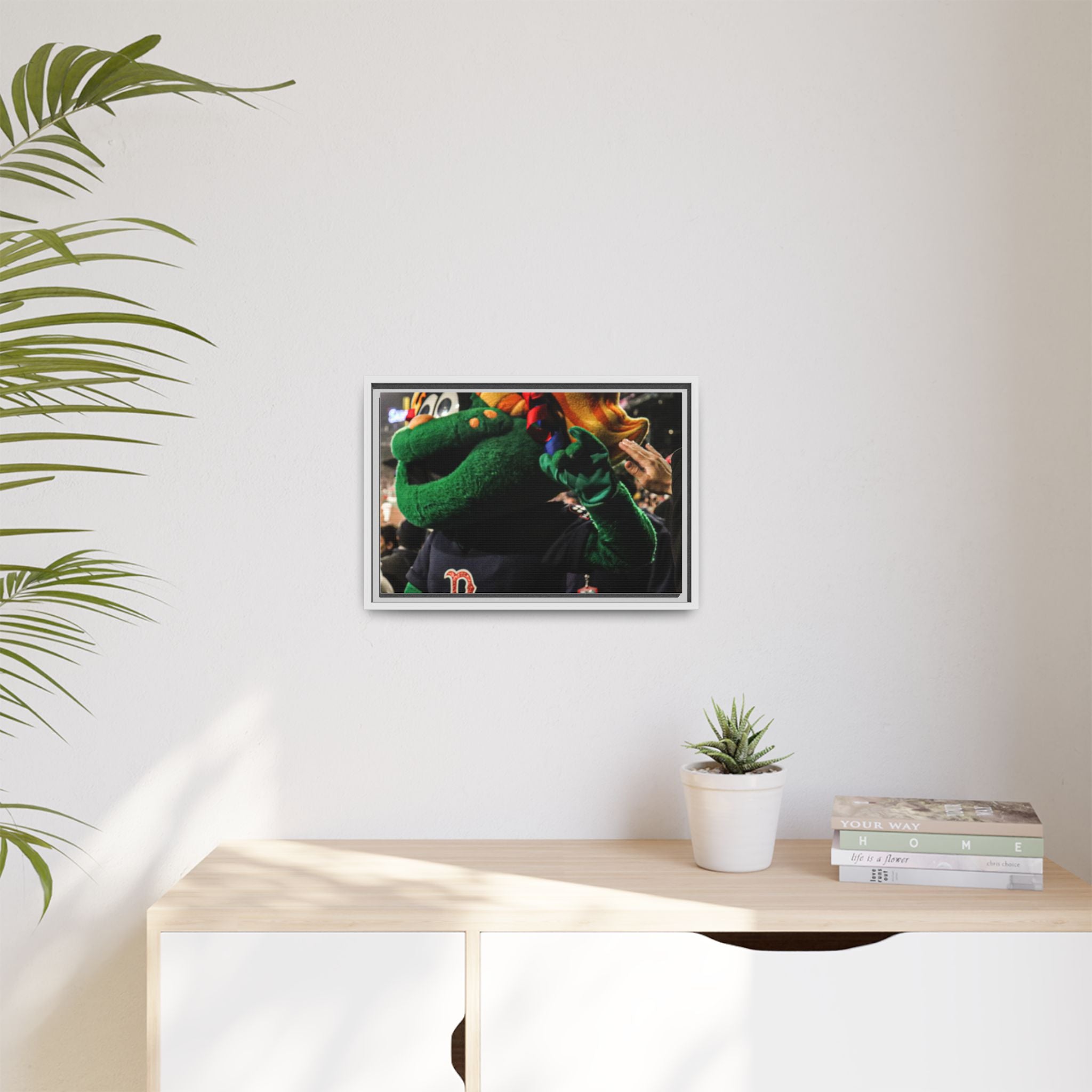 Tessie Boston Mascot Framed Matte Canvas Wall Art