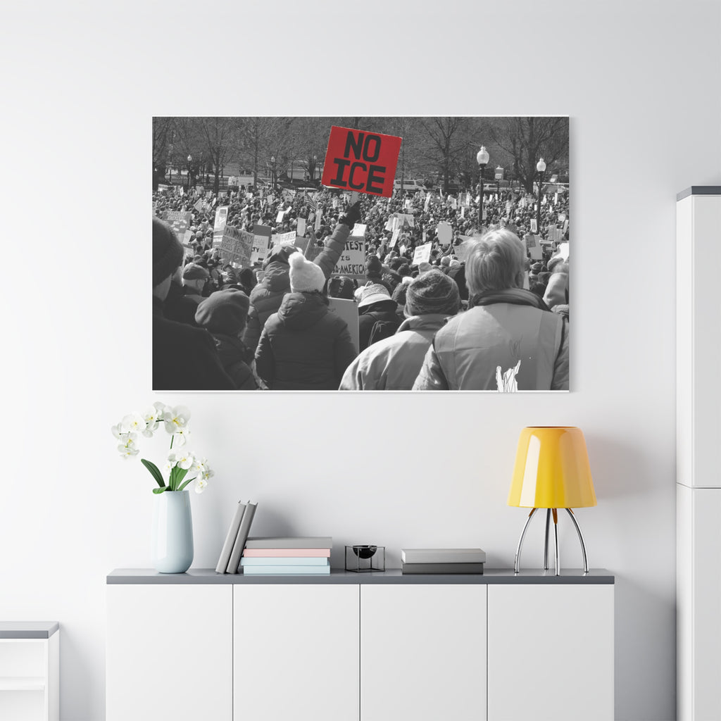 NO ICE in the Crowd — Documentary Matte Canvas