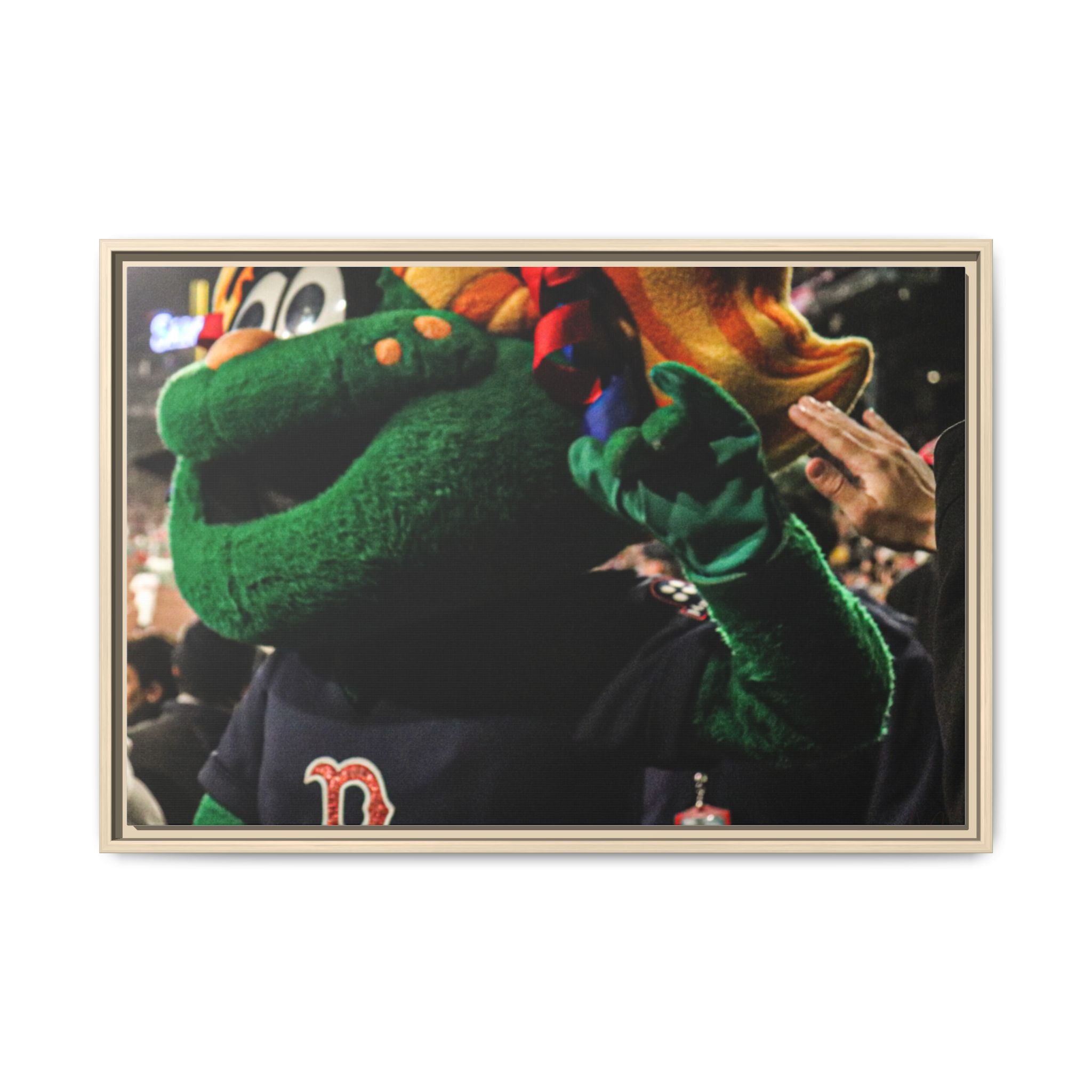 Tessie Boston Mascot Framed Matte Canvas Wall Art
