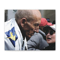 Street Portrait Canvas Print — Elderly Man, Boston Marathon & Conversation Photo Wall Art