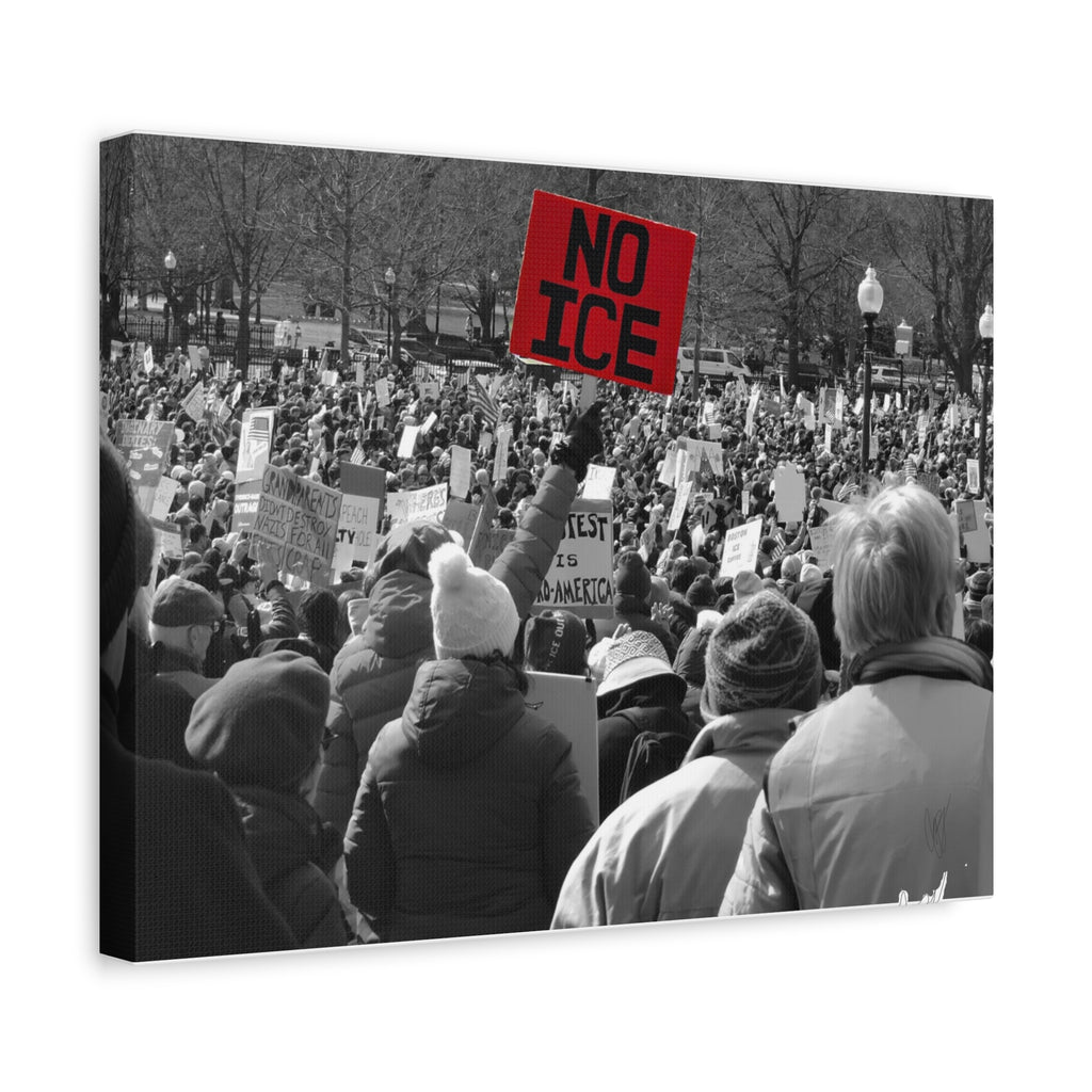 NO ICE in the Crowd — Documentary Matte Canvas
