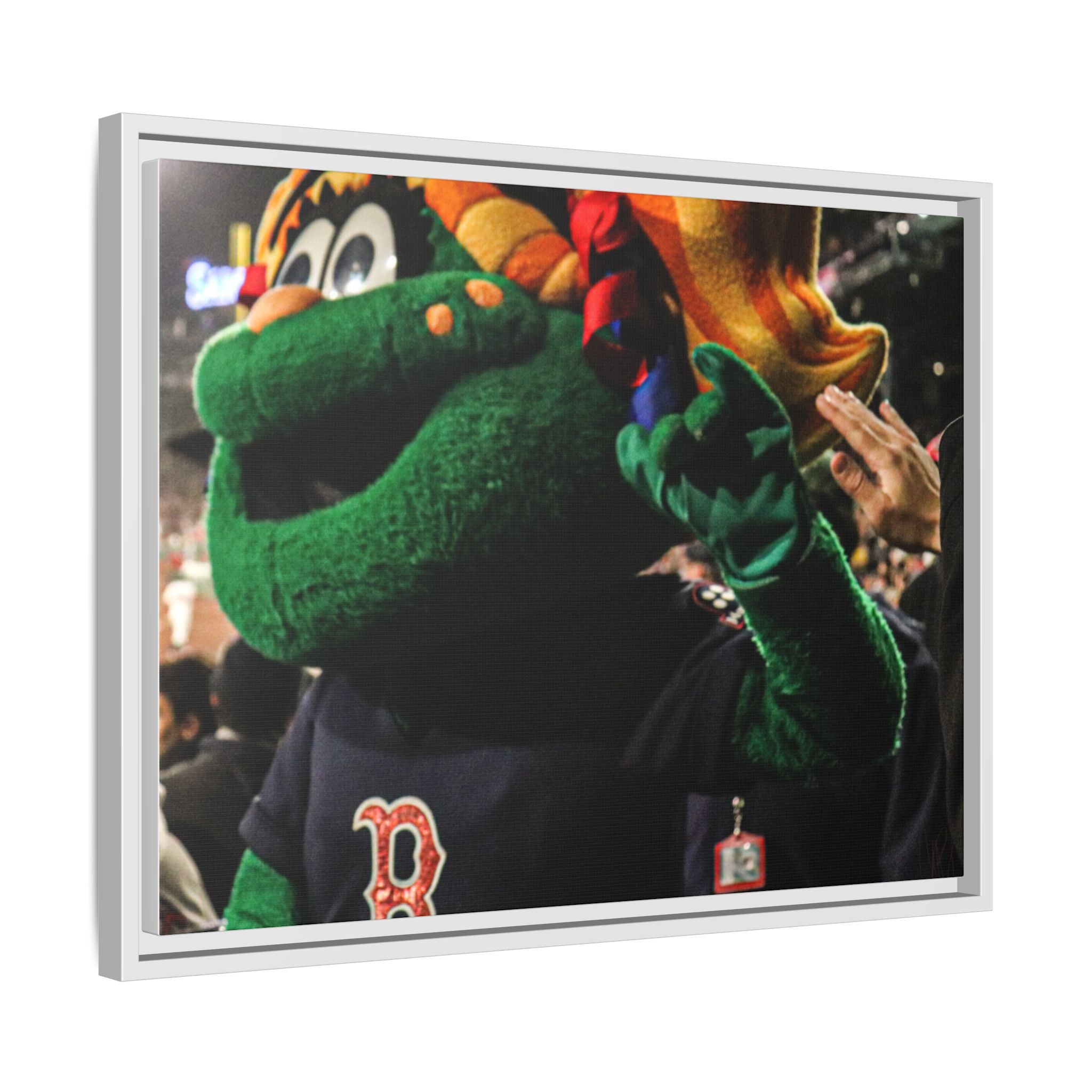 Tessie Boston Mascot Framed Matte Canvas Wall Art