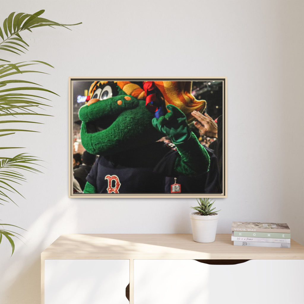Tessie Boston Mascot Framed Matte Canvas Wall Art